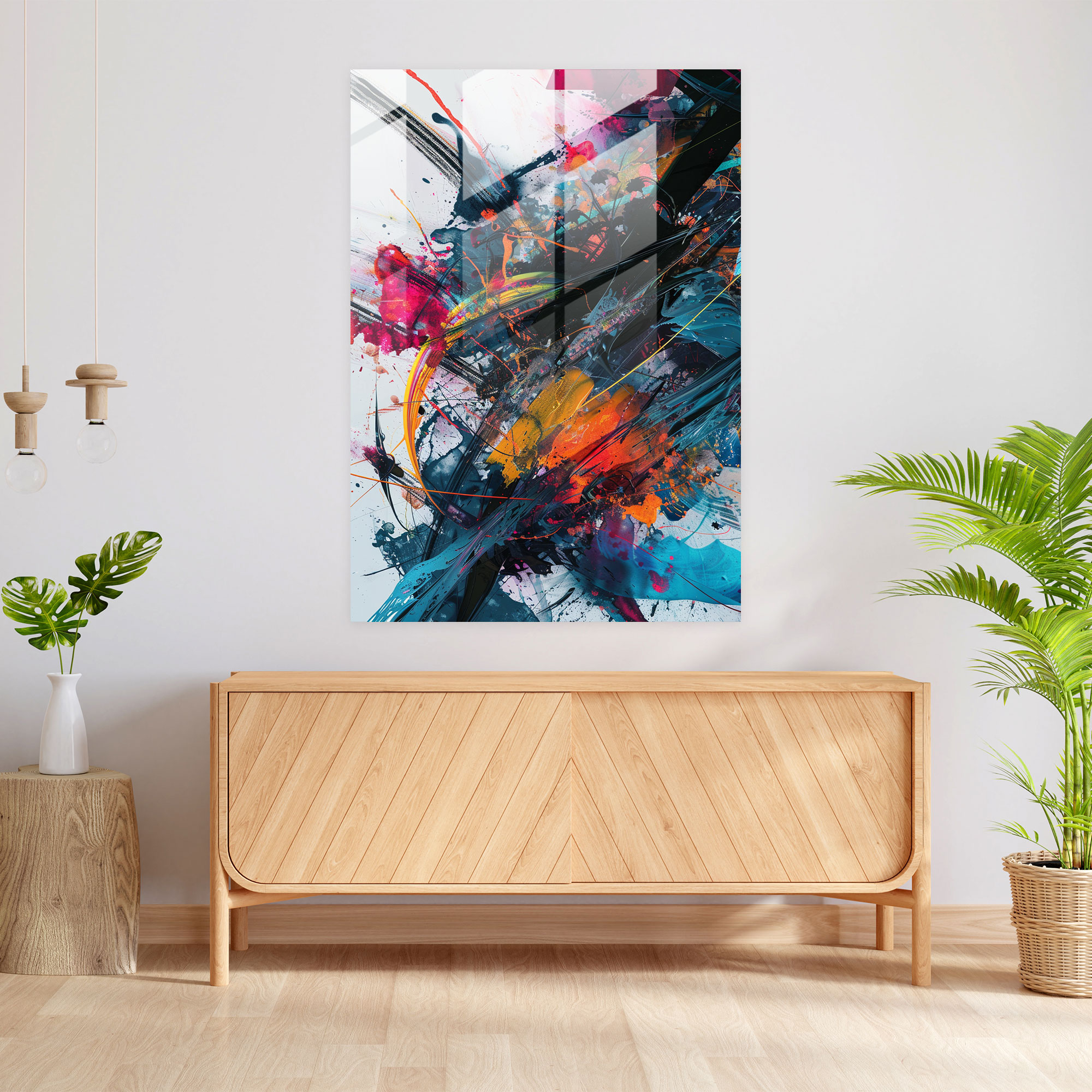Action Painting Home Decoration - Action Painting, Modern Art, Glass Print, Action Painting