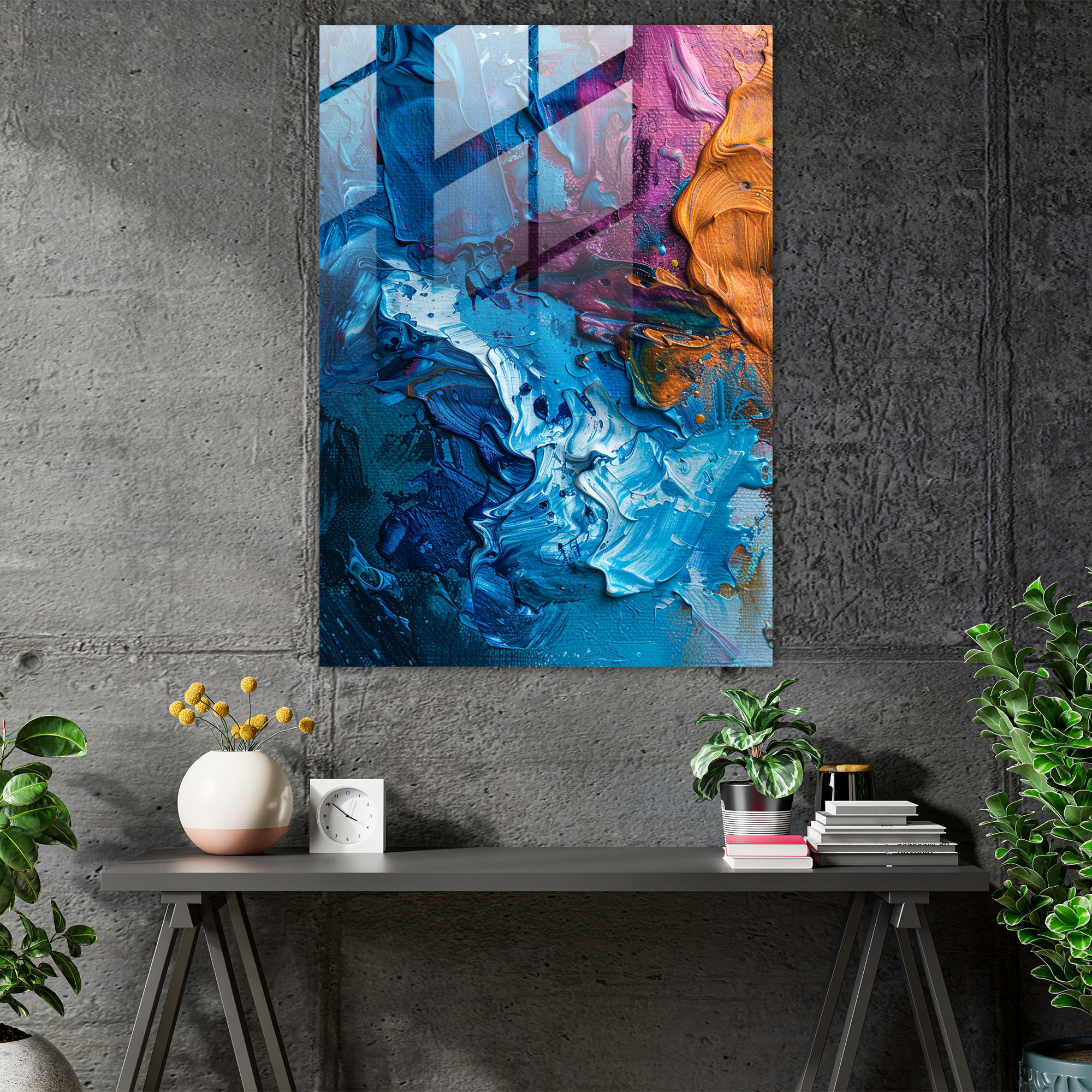 Action Painting Wall Decoration - Action Painting, Wall Decoration, Glass Print, Action Painting