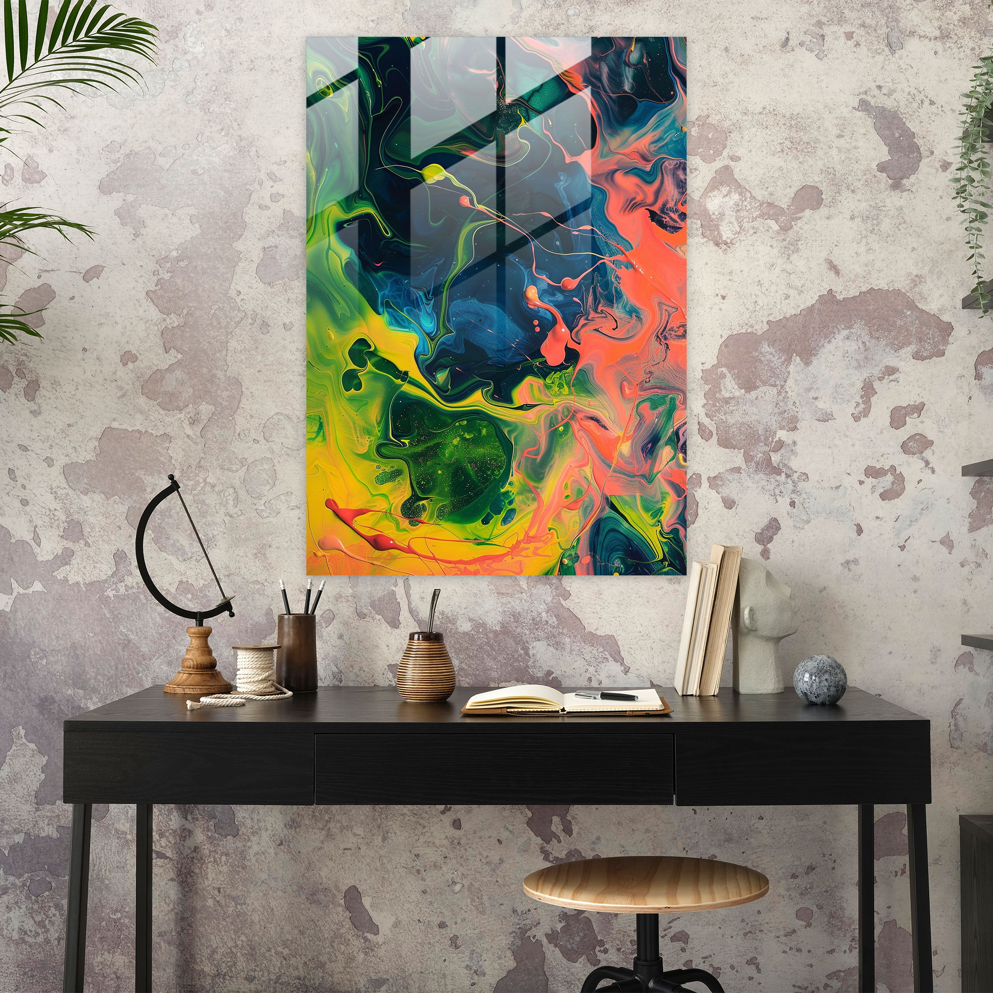 Action Painting Glass Art - Action Painting, Glass Art, Action Painting, Modern Art