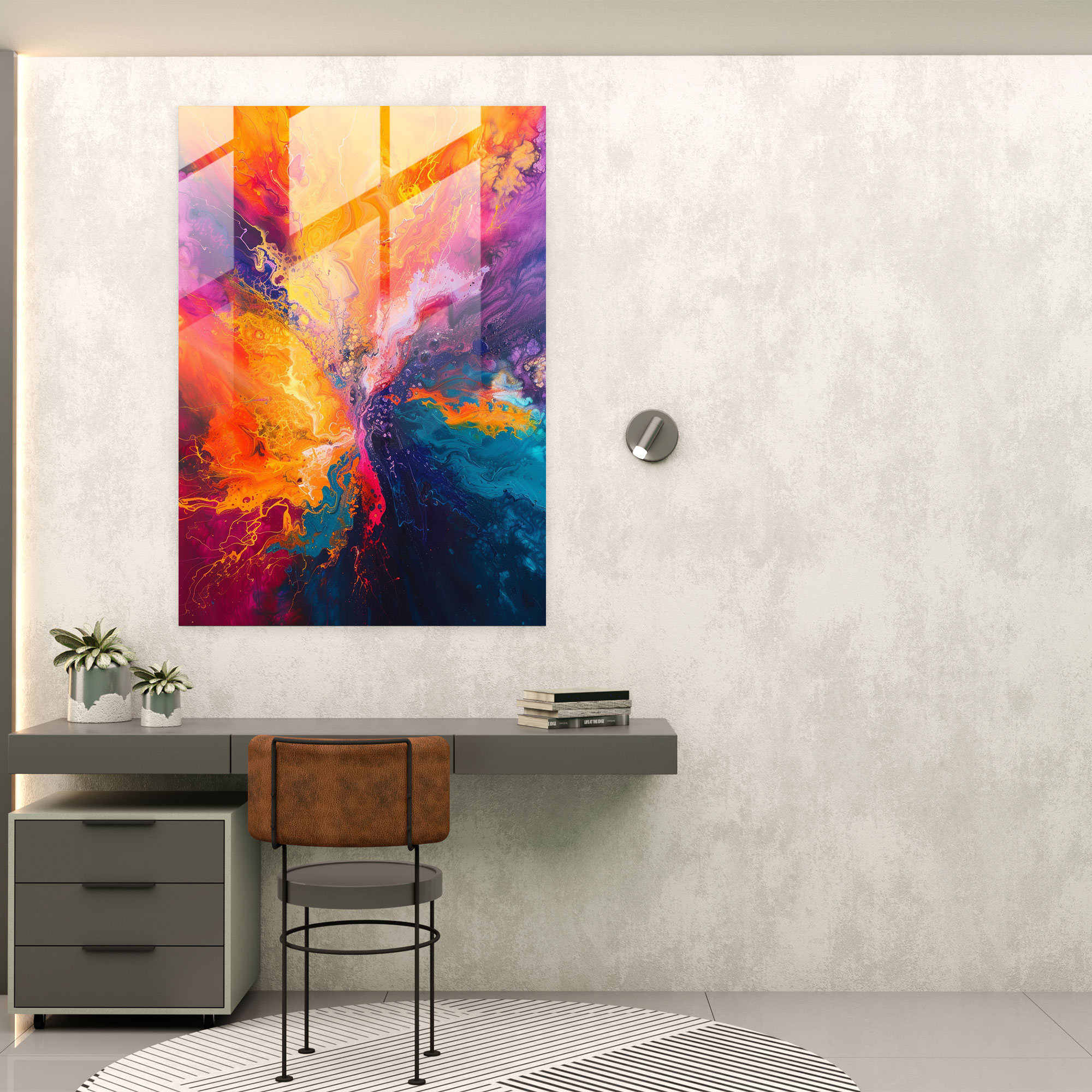 Action Painting Glass Print - Action Painting, Glass Print, Home Decoration, Action Painting