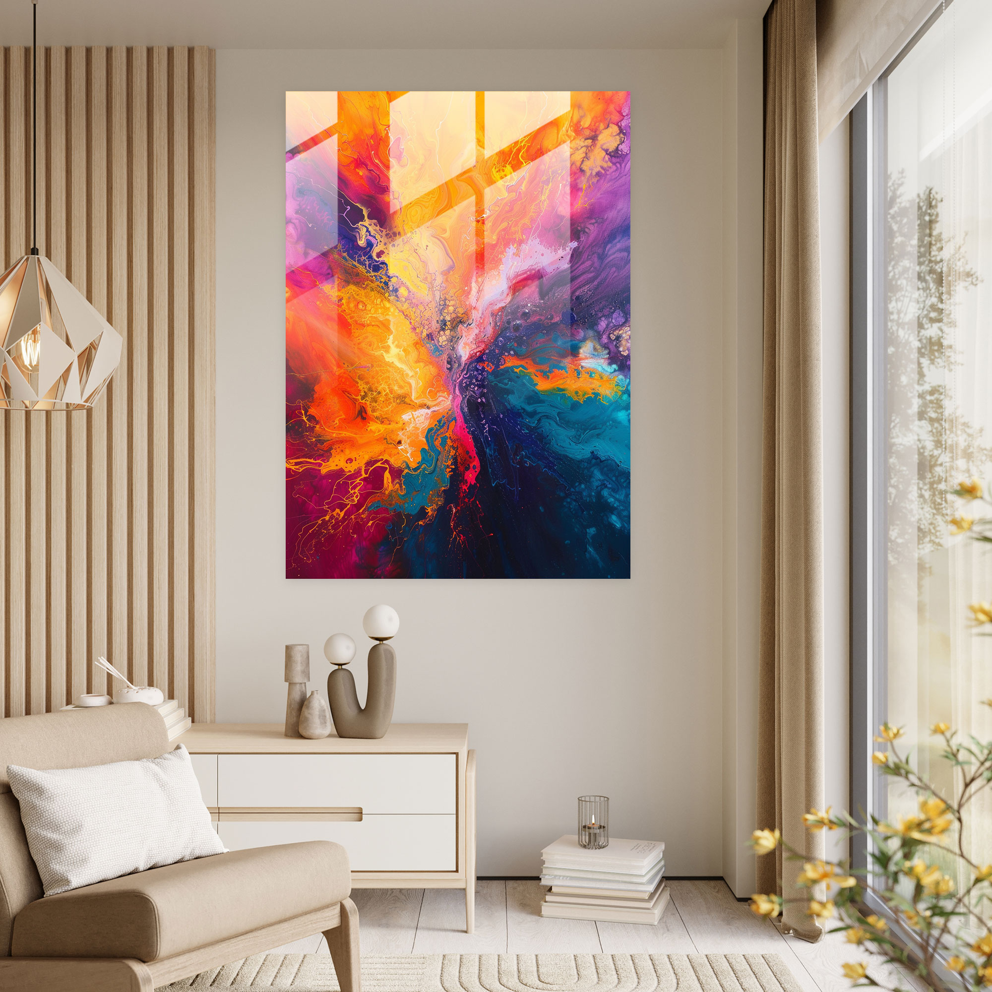 Action Painting Glass Print - Action Painting, Glass Print, Home Decoration, Action Painting