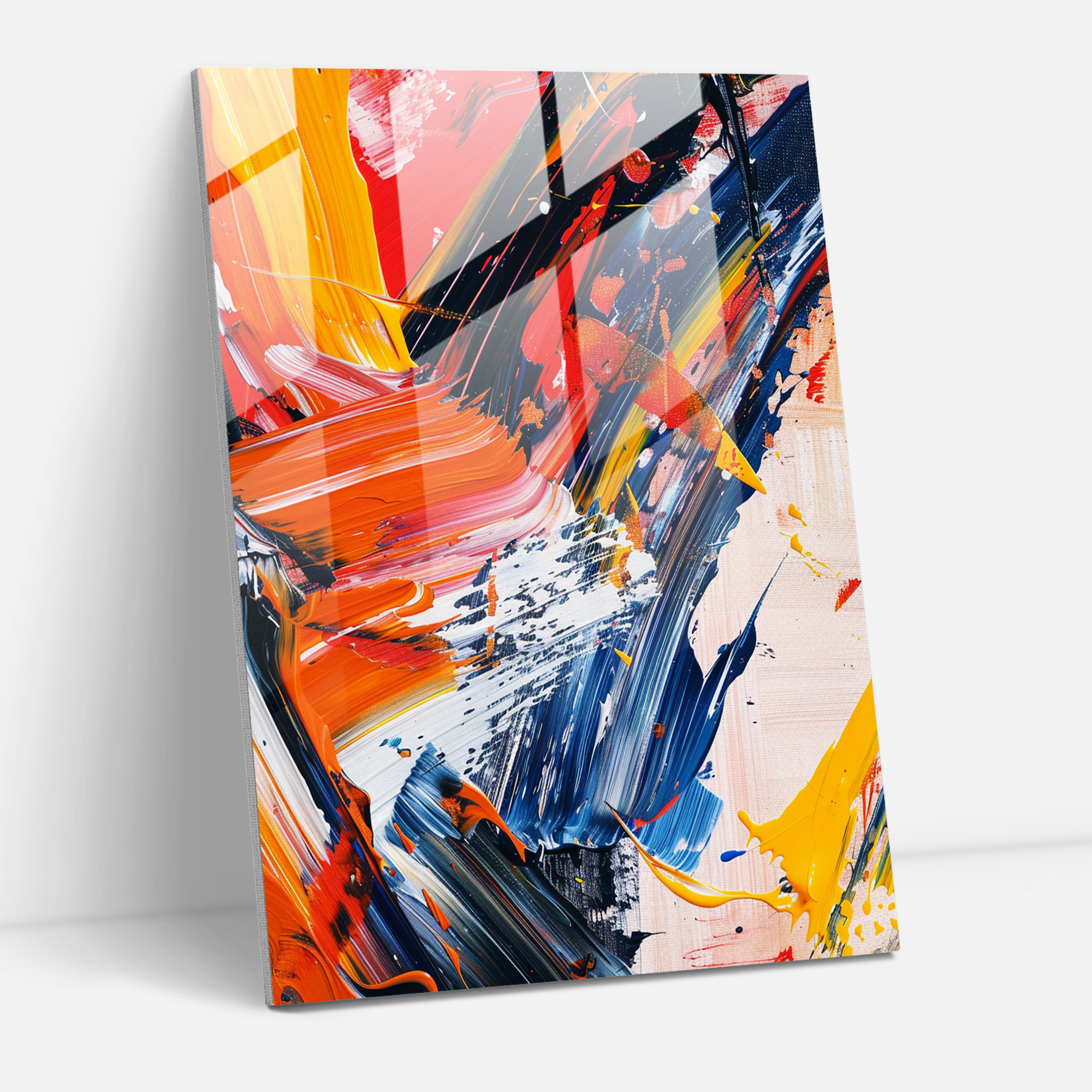 Action Painting Glass Wall Art - Action Painting, Action Painting, Wall Decoration, Glass Wall Art