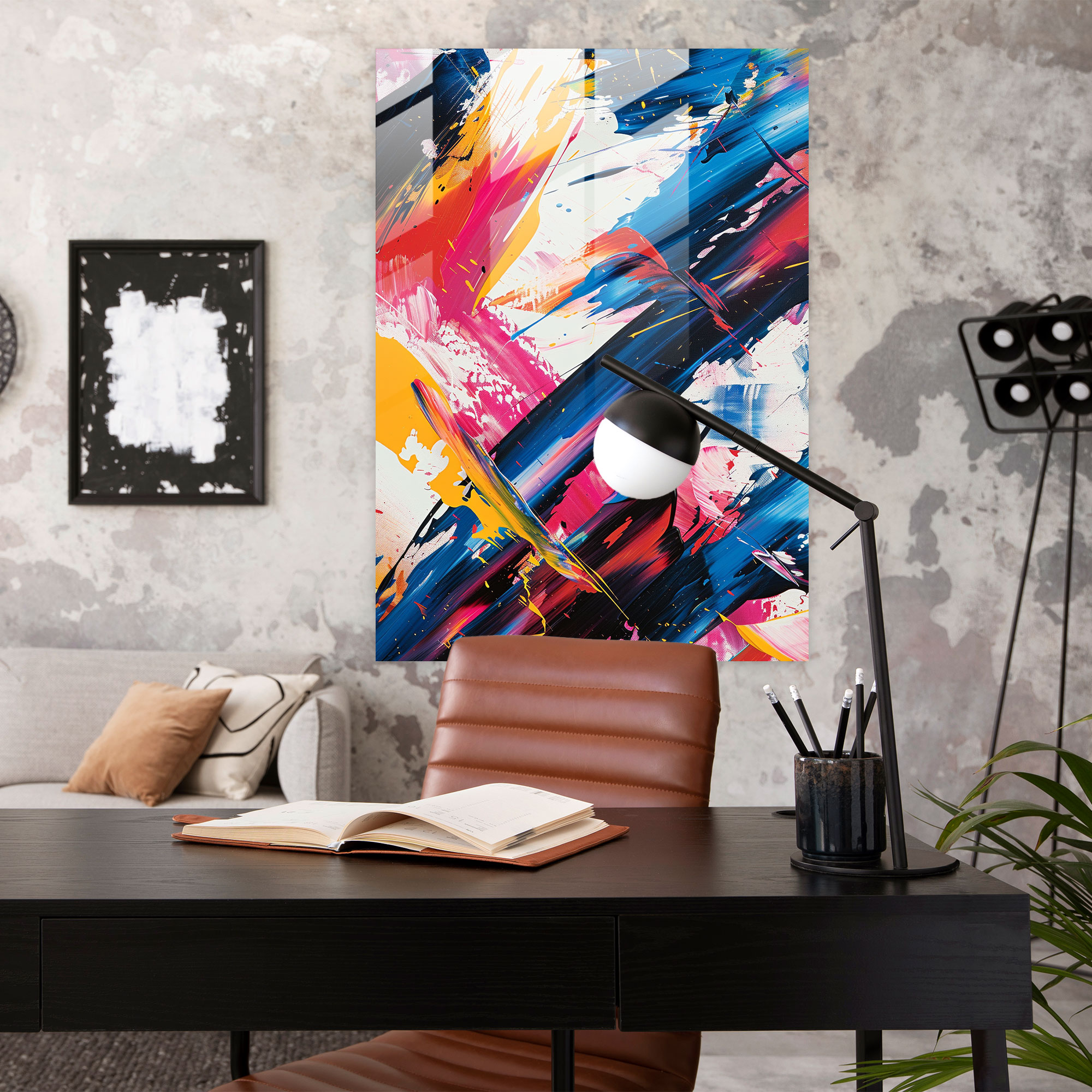 Action Painting Wall Decoration - Action Painting, Wall Decoration, Glass Print, Glass Art