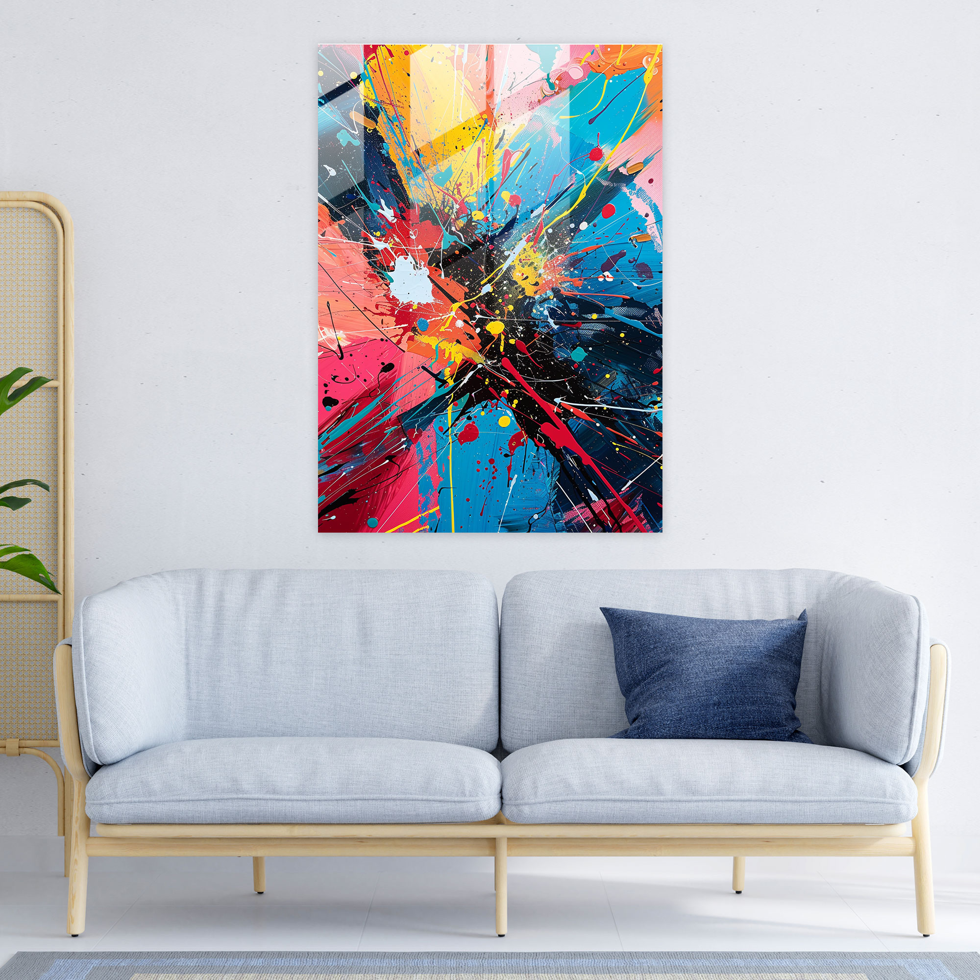 Action Painting Glass Art - Action Painting, Action Painting, Home Decoration, Modern Art