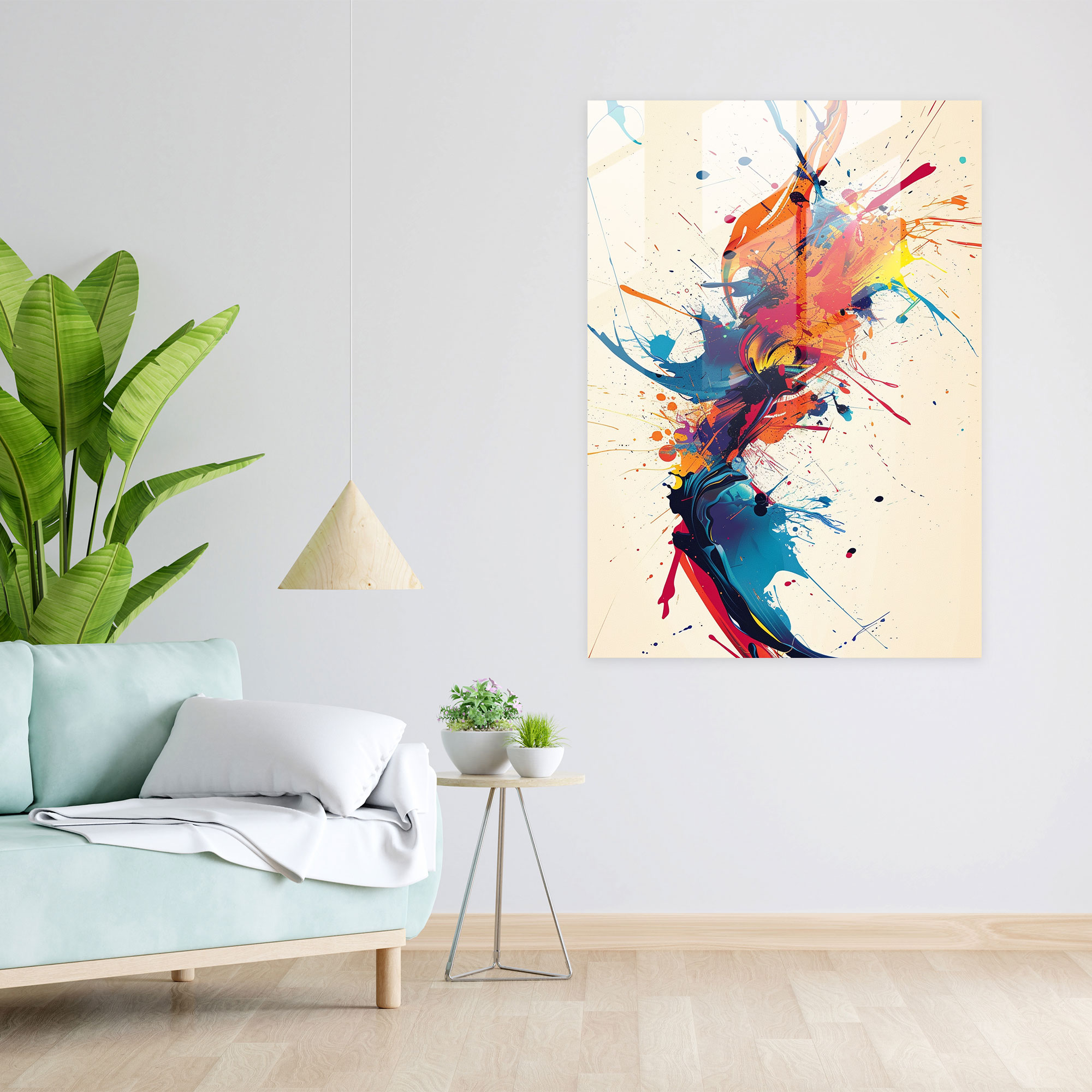Action Painting Glass Print - Action Painting, Action Painting, Modern Art, Home Decoration