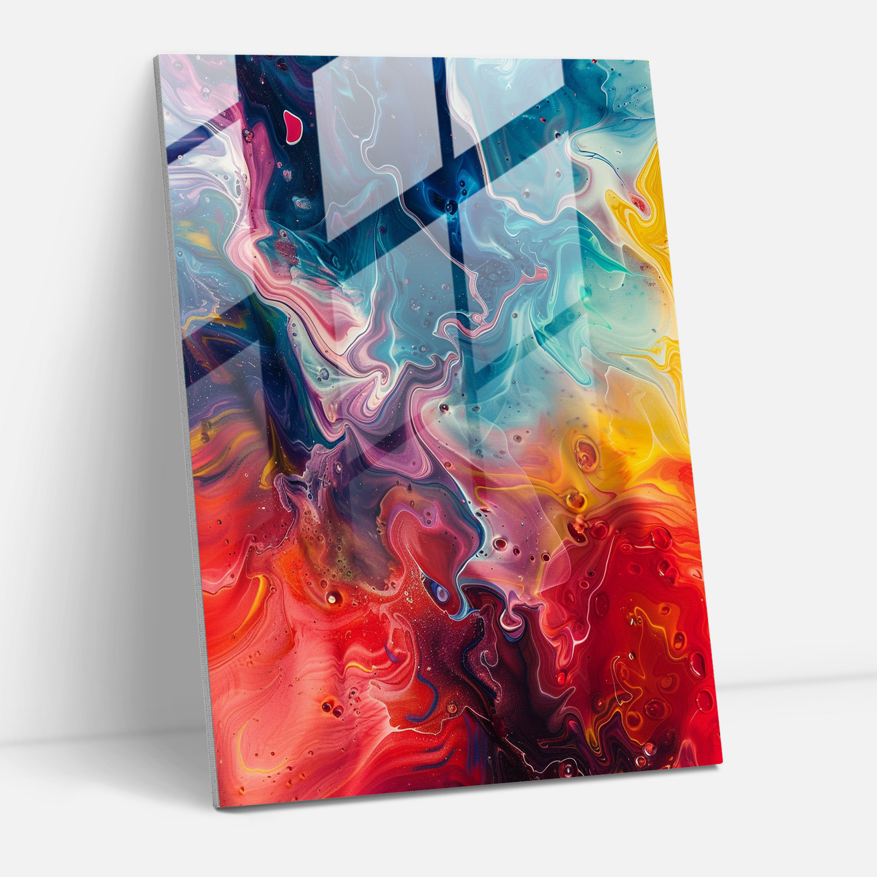 Organic Colors Glass Wall Art - Action Painting, Glass Wall Art, Action Painting, Wall Decoration