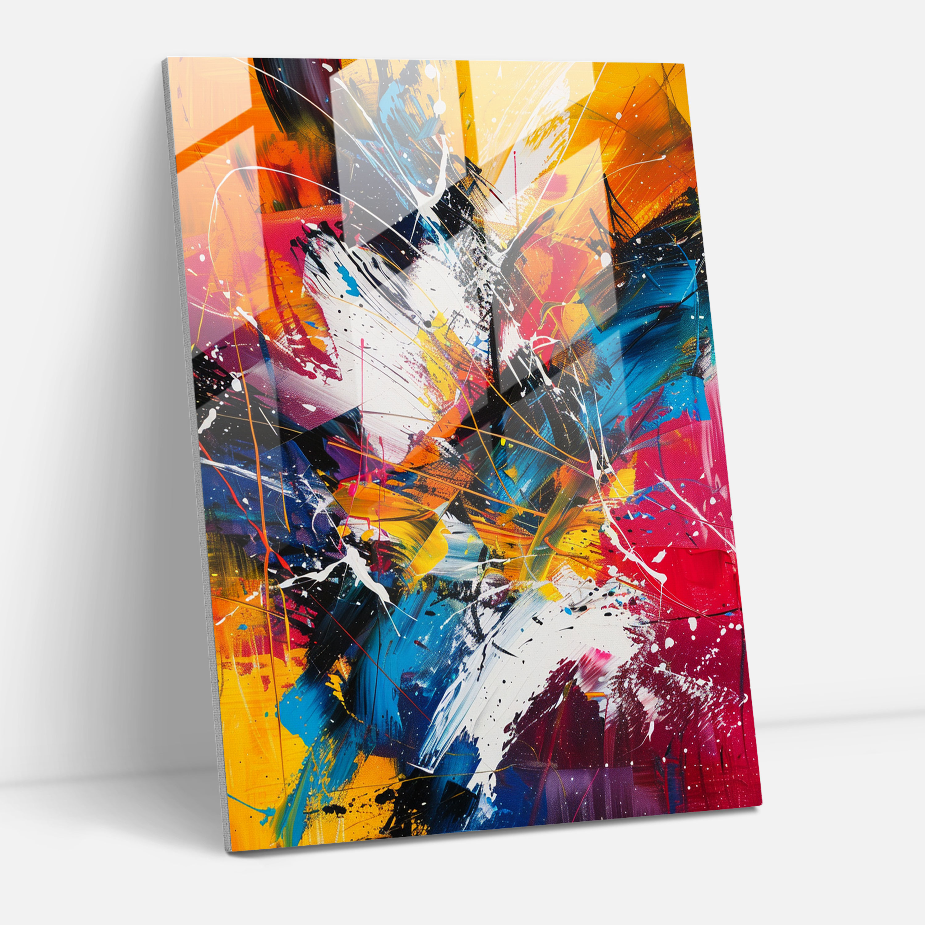 Expressive Riot Glass Print - Action Painting, Wall Decoration, Action Painting, Home Decoration