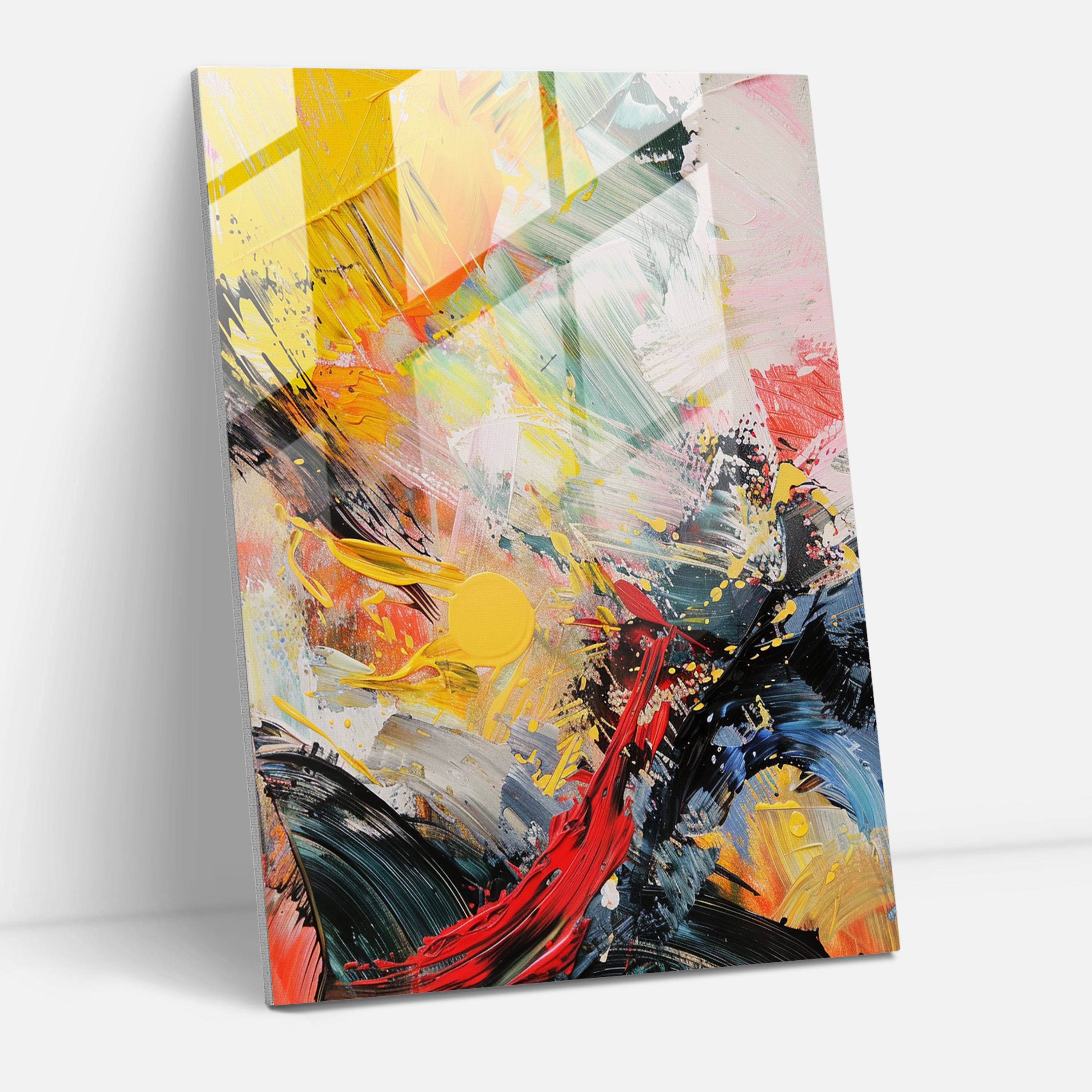 Action Painting Glass Wall Art - Expressive Brushstrokes And Abstract Forms - Action Painting, Action Painting, Wall Decoration, Abstract Art
