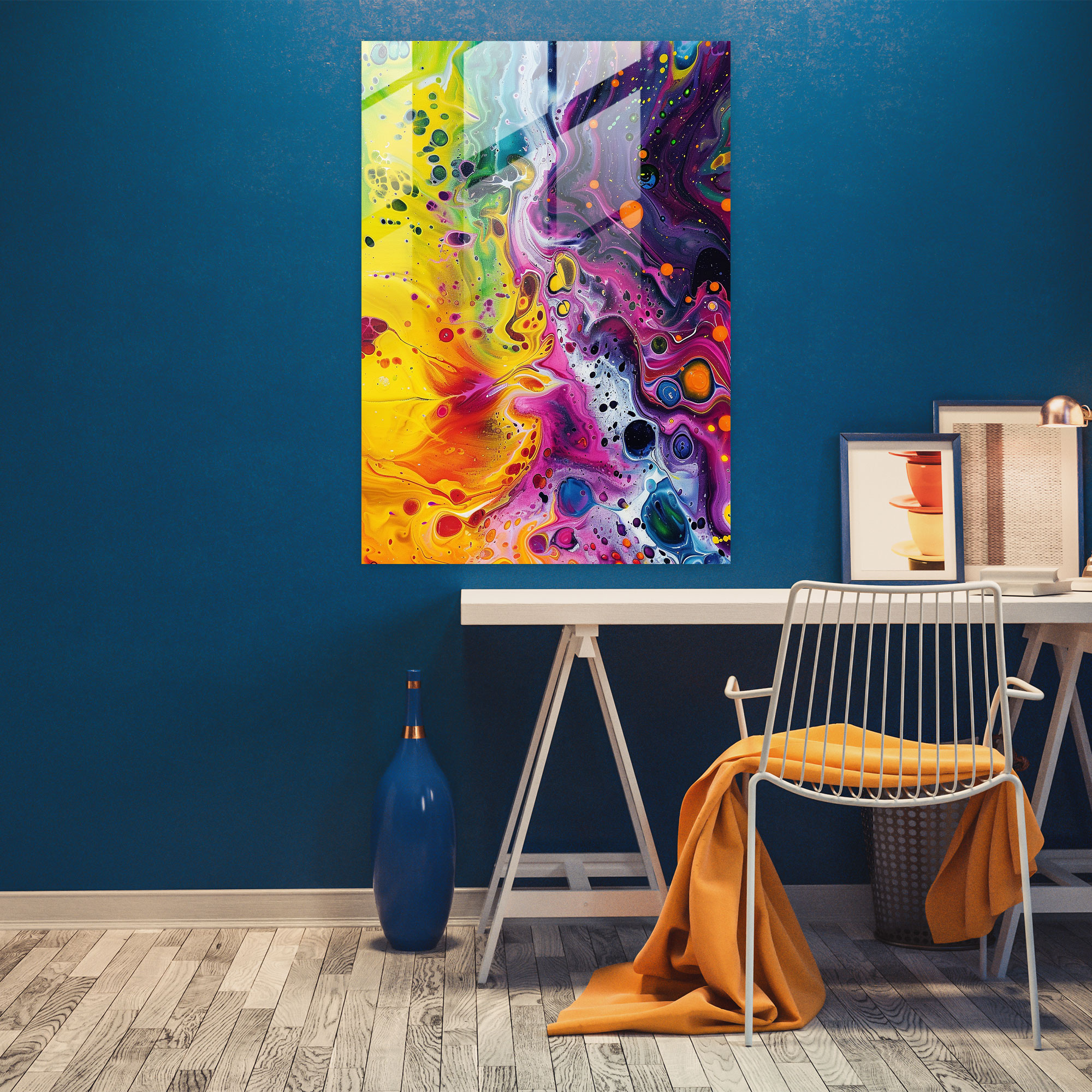 Action Painting Home Decoration - Vibrant Colors And Energetic Movement - Action Painting, Abstract Art, Action Painting, Wall Decoration