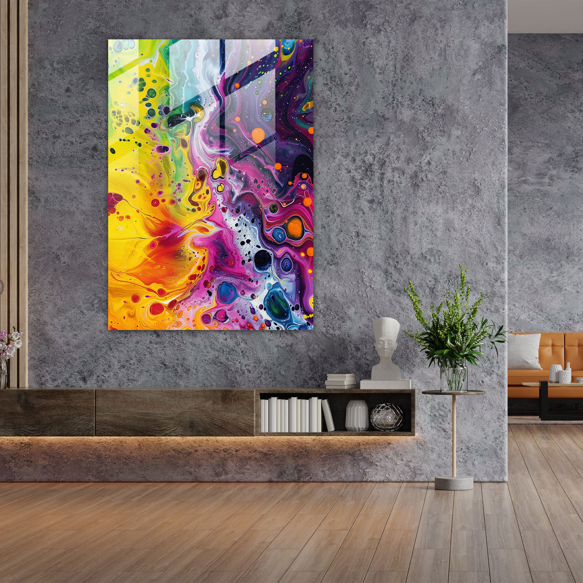 Action Painting Home Decoration - Vibrant Colors And Energetic Movement - Action Painting, Abstract Art, Action Painting, Wall Decoration