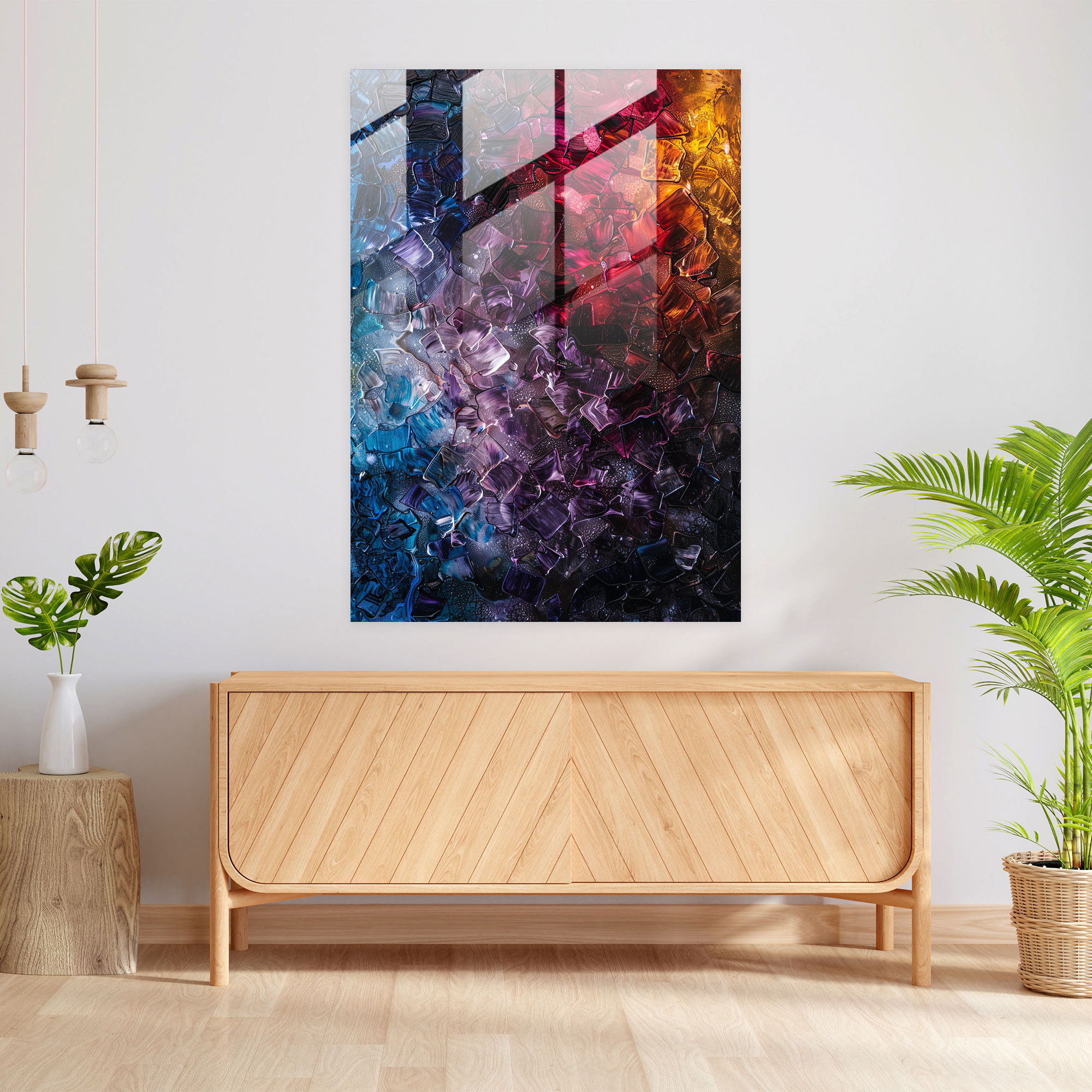 Layered Textures Action Painting Glass Wall Art - Action Painting, Modern Art, Action Painting, Glass Wall Art