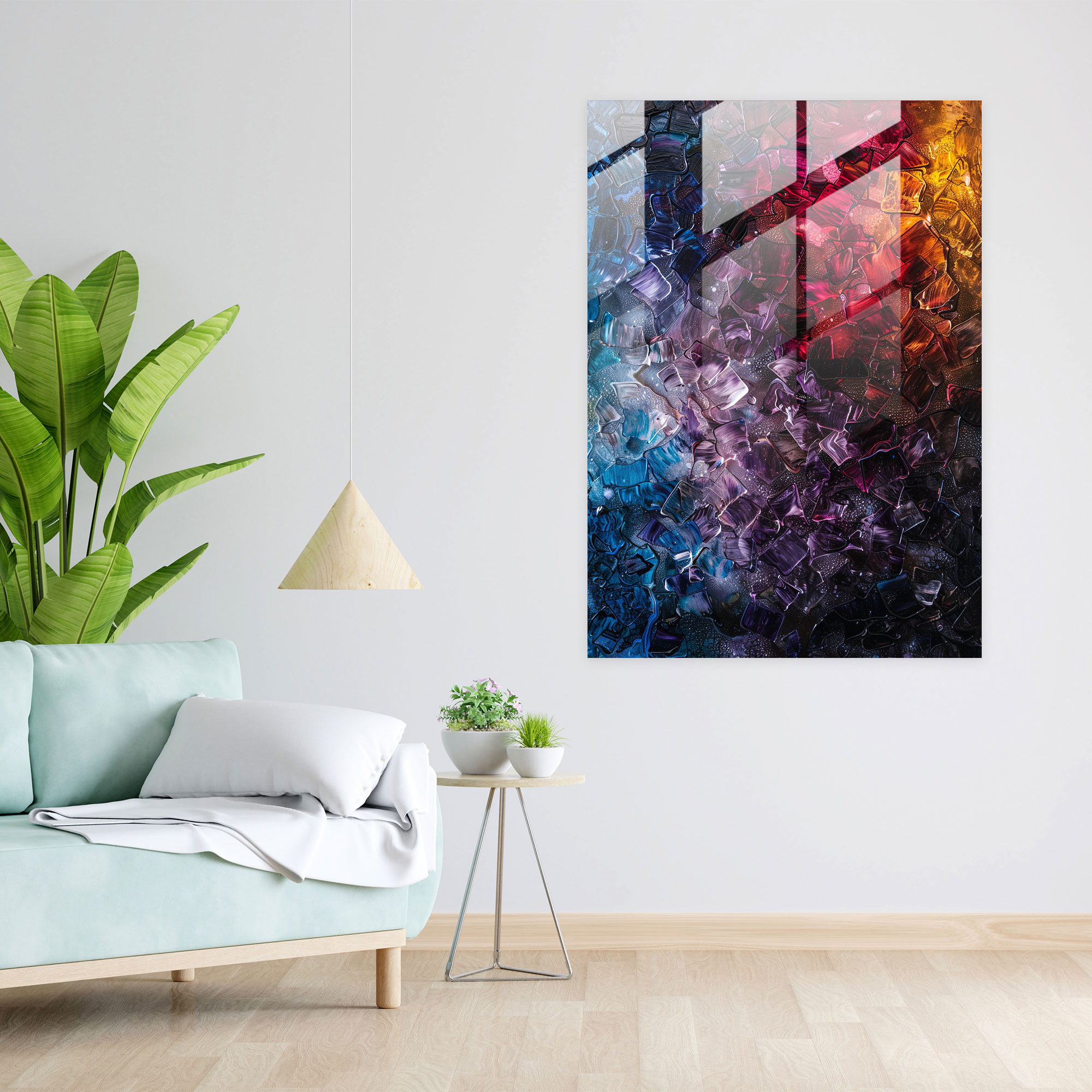 Layered Textures Action Painting Glass Wall Art - Action Painting, Modern Art, Action Painting, Glass Wall Art