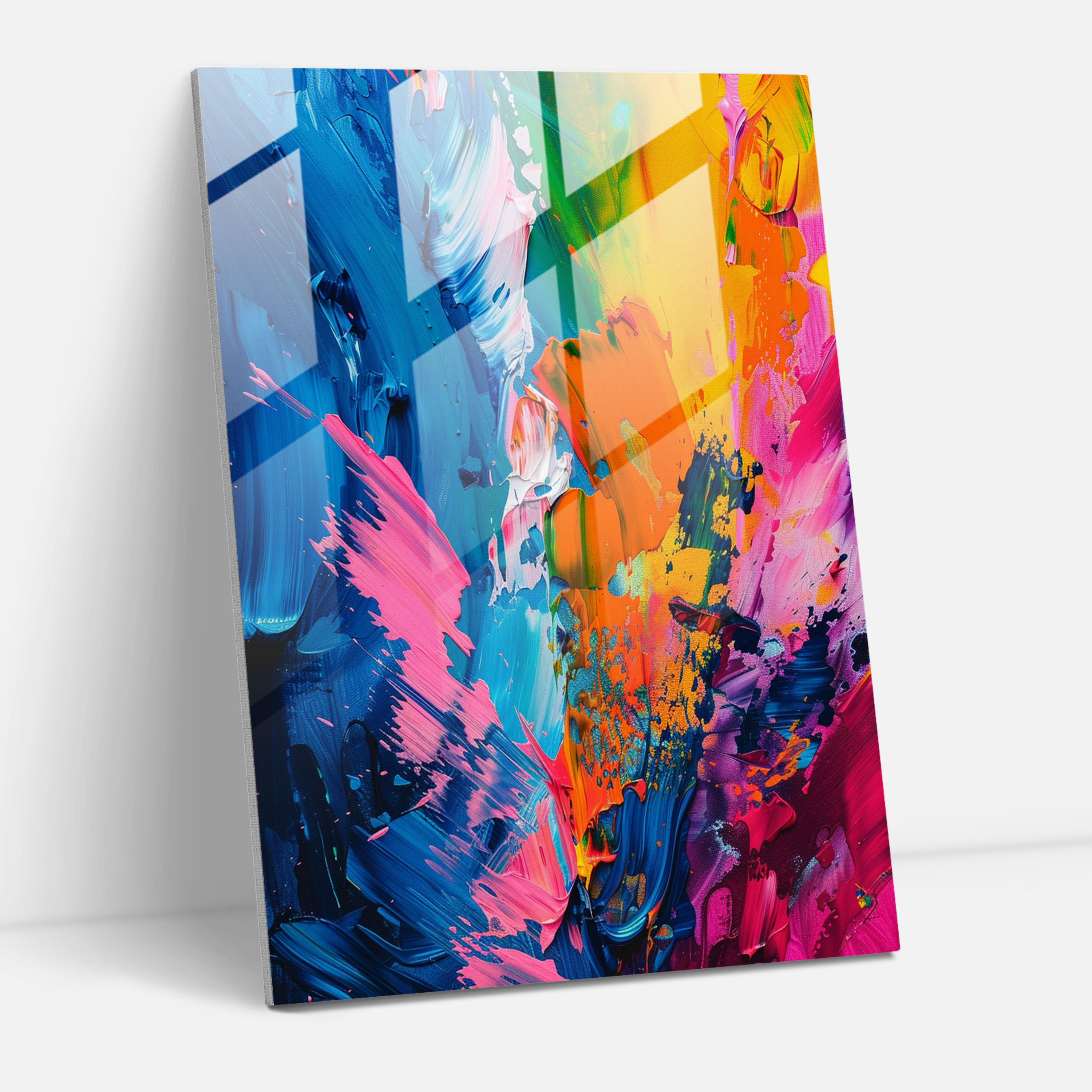 Action Painting Glass Print - Action Painting, Glass Print, Action Painting, Glass Wall Art