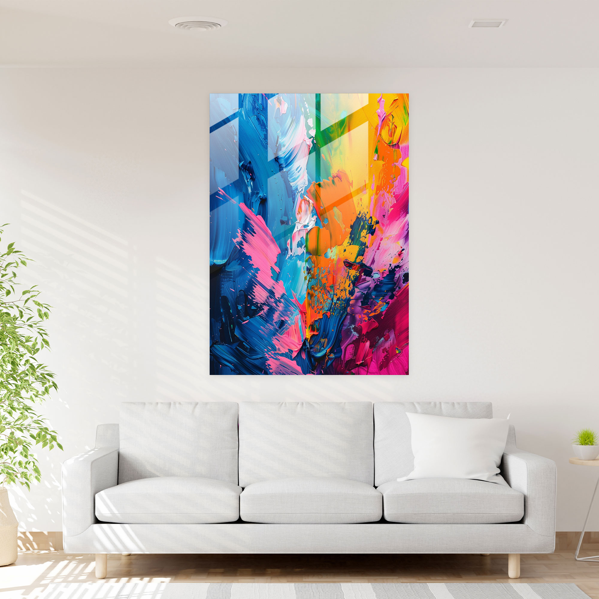 Action Painting Glass Print - Action Painting, Glass Print, Action Painting, Glass Wall Art