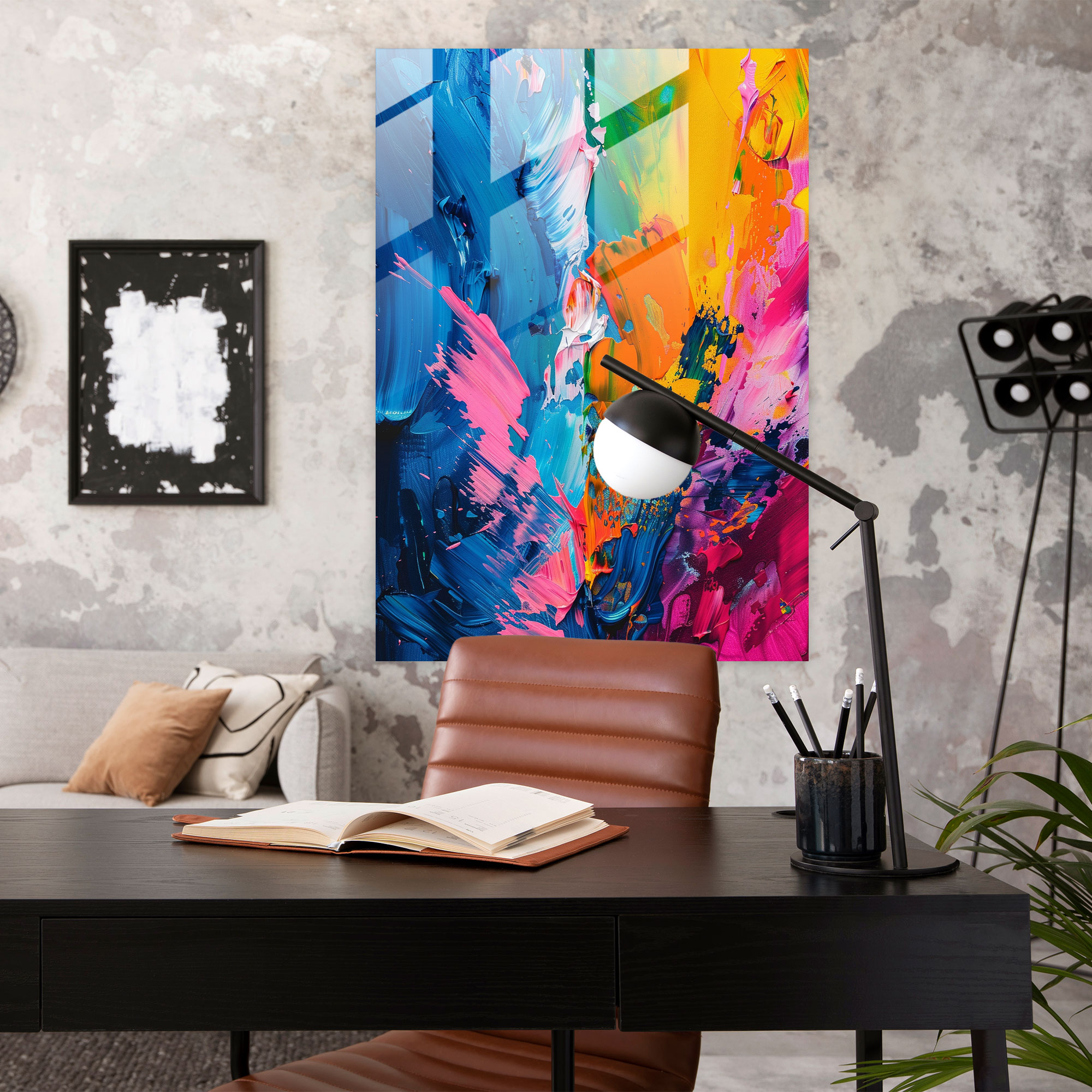 Action Painting Glass Print - Action Painting, Glass Print, Action Painting, Glass Wall Art