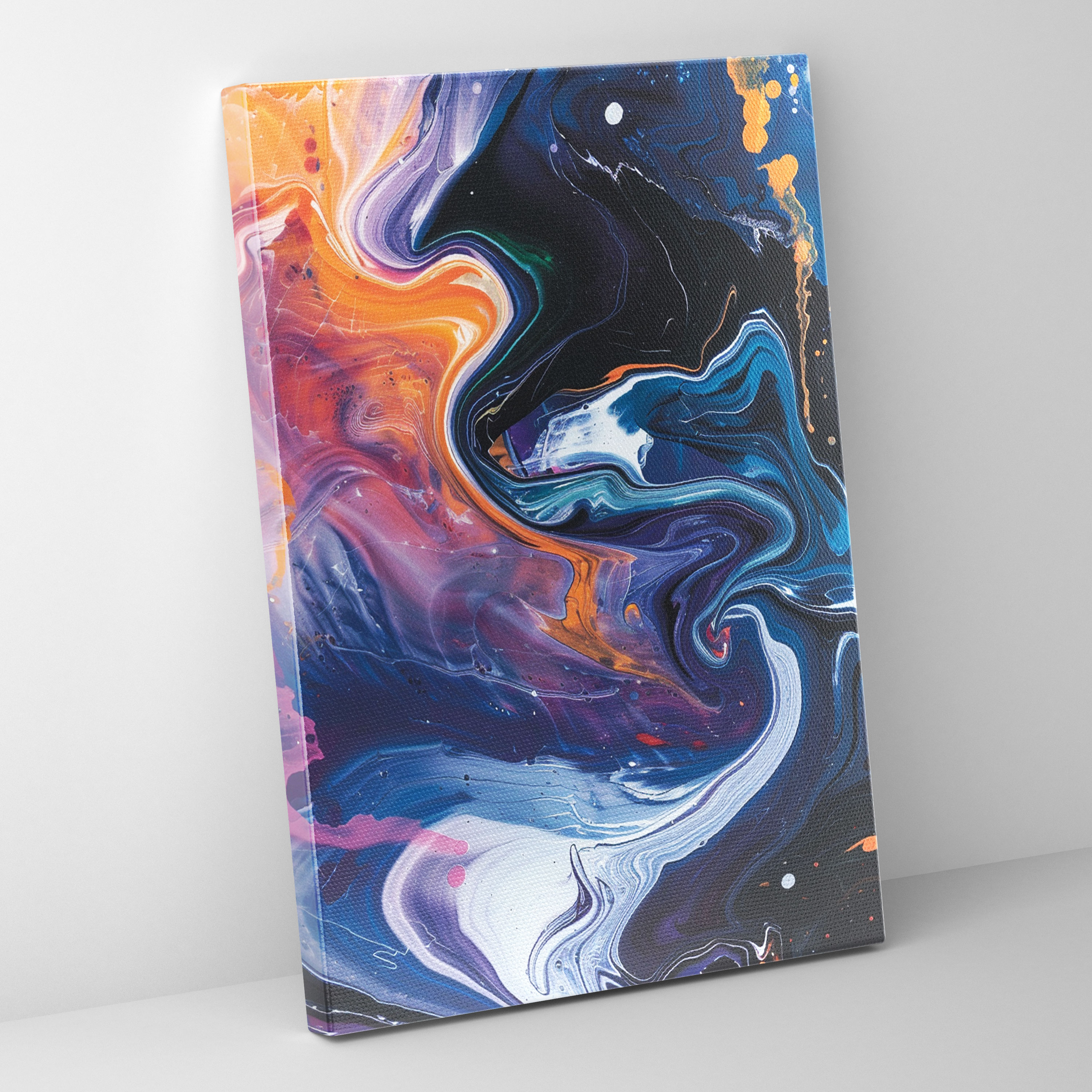 Cubaction Paintingism Fluid Lines And Shapes Canvas Print - Action Painting, Cubaction Paintingism, Fluid Lines, Wall Decoration