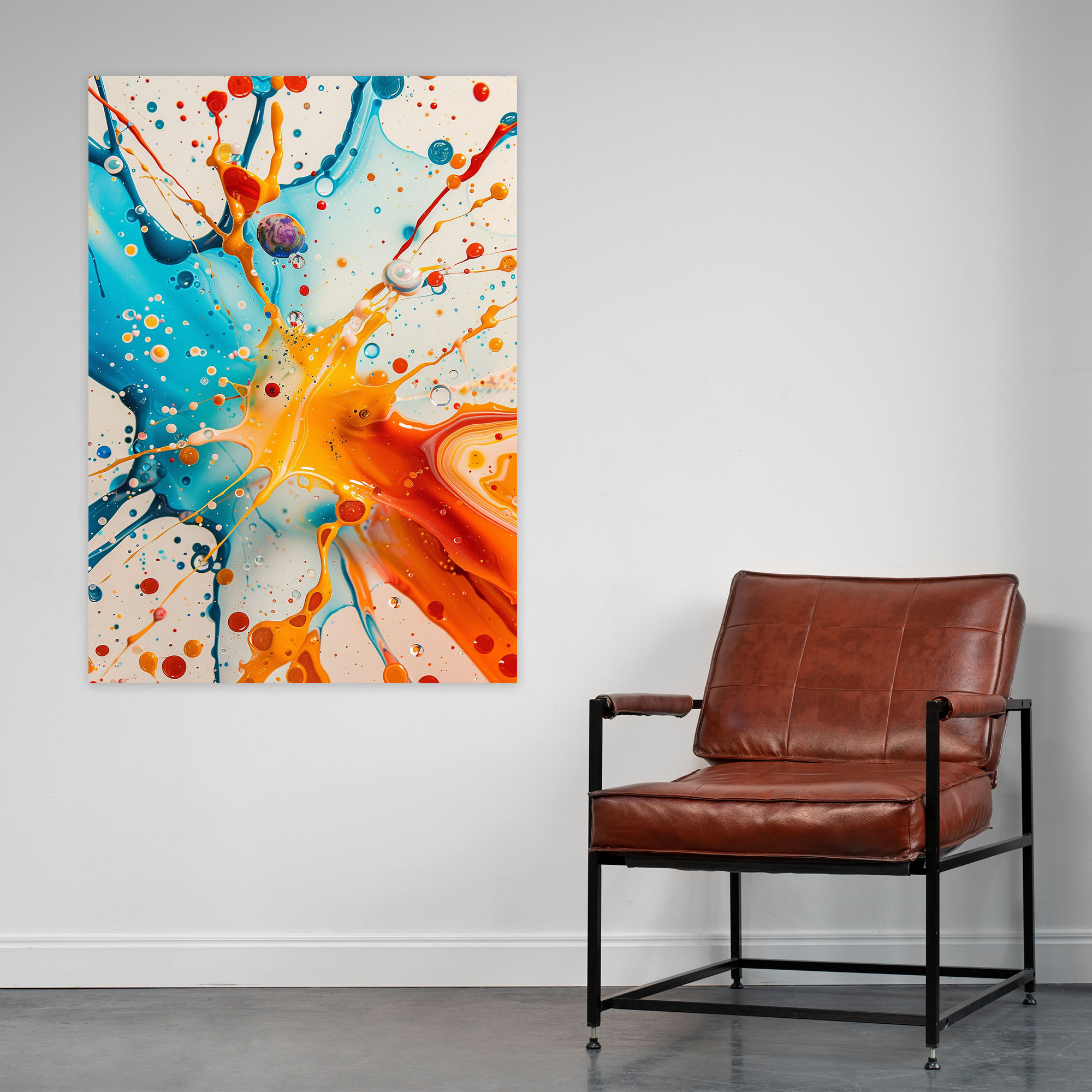Cubaction Paintingism Energetic Splatters Wall Art - Action Painting, Wall Decoration, Splatter Art, Cubaction Paintingism