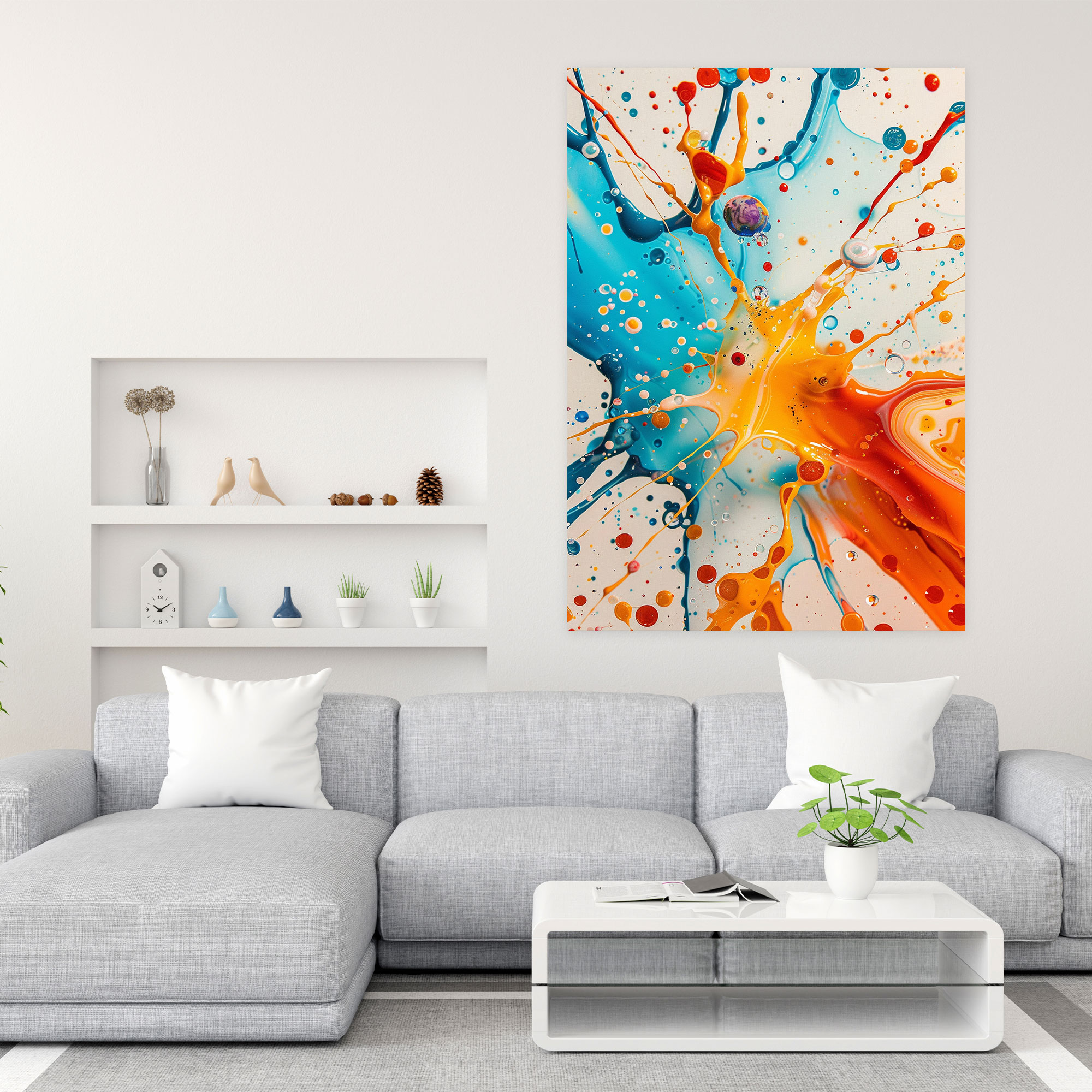 Cubaction Paintingism Energetic Splatters Wall Art - Action Painting, Wall Decoration, Splatter Art, Cubaction Paintingism