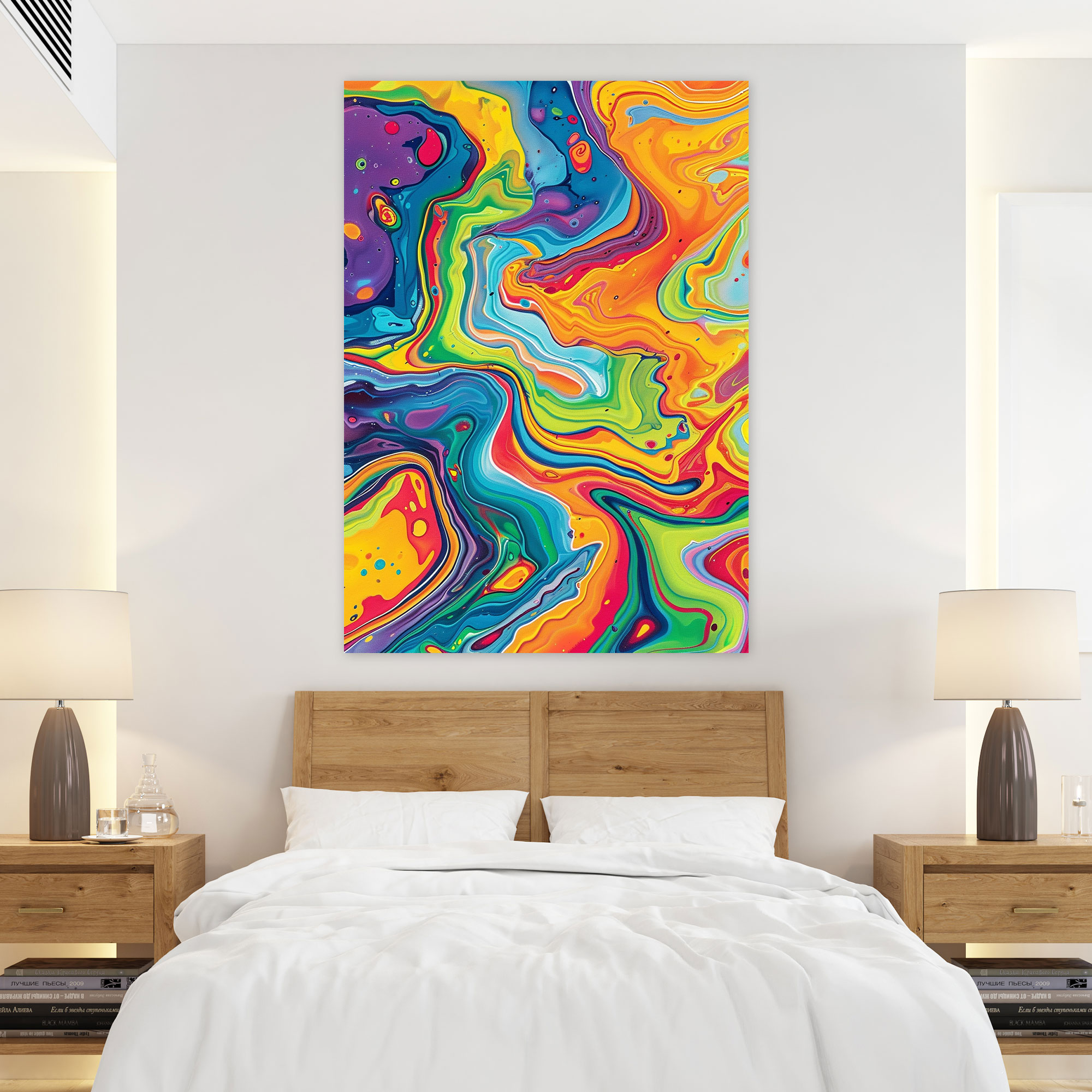 Cubaction Paintingism Vibrant Abstract Patterns Wall Art - Action Painting, Wall Art, Vibrant Colors, Cubaction Paintingism