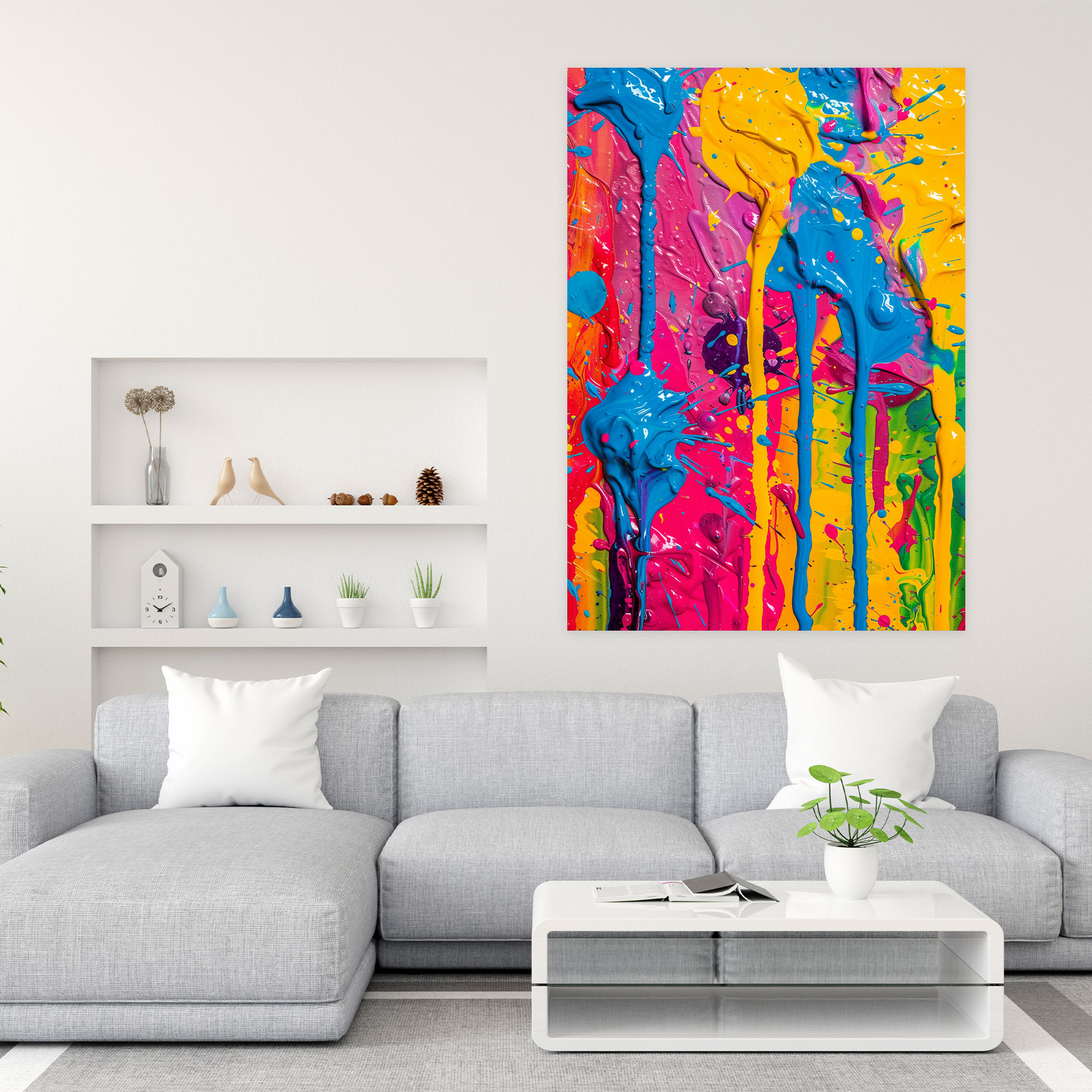 Cubaction Paintingism Canvas Print - Action Painting, Wall Decoration, Home Decoration, Canvas
