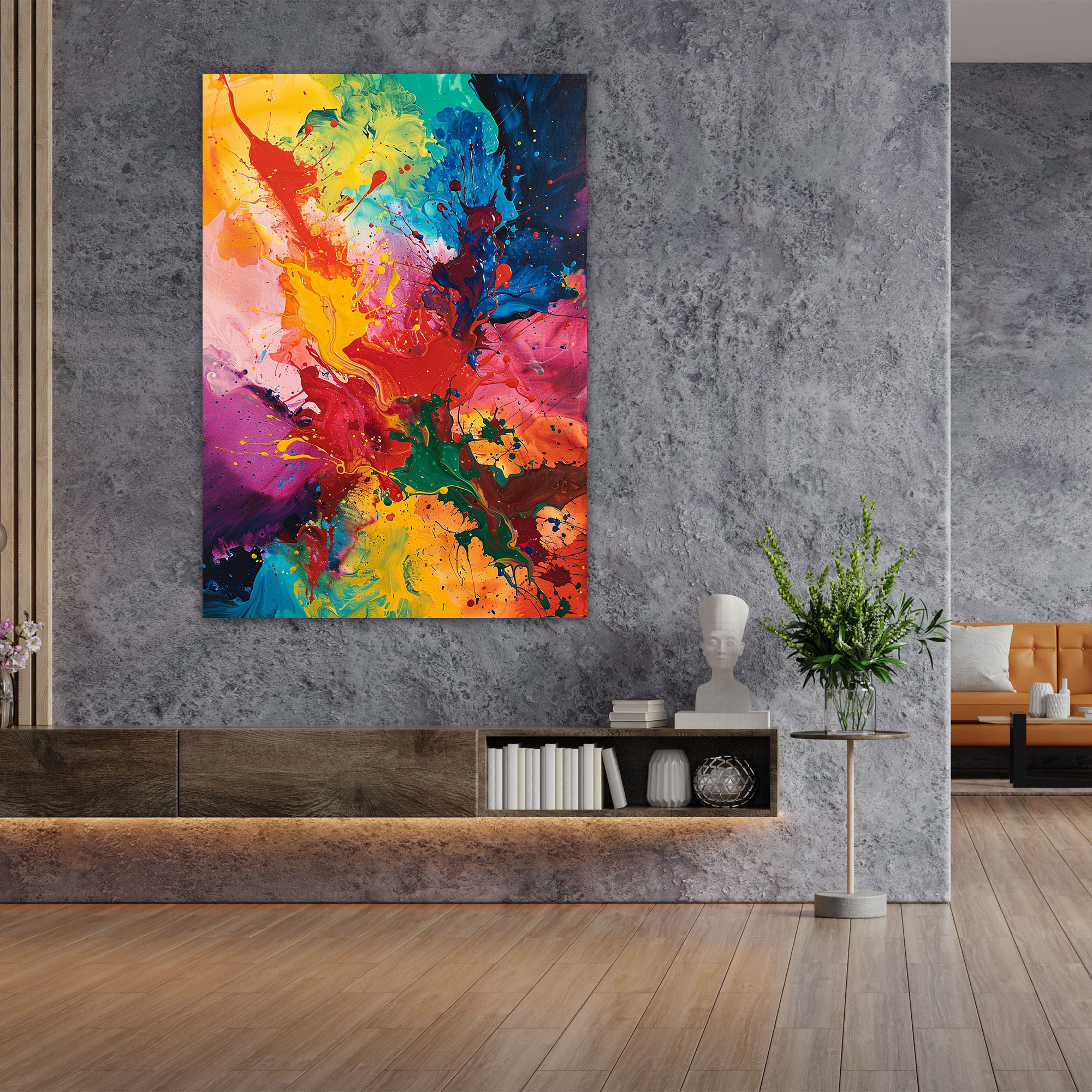 Action Painting Canvas Print - Abstract Color Splashes - Action Painting, Canvas Print, Wall Art, Home Decoration