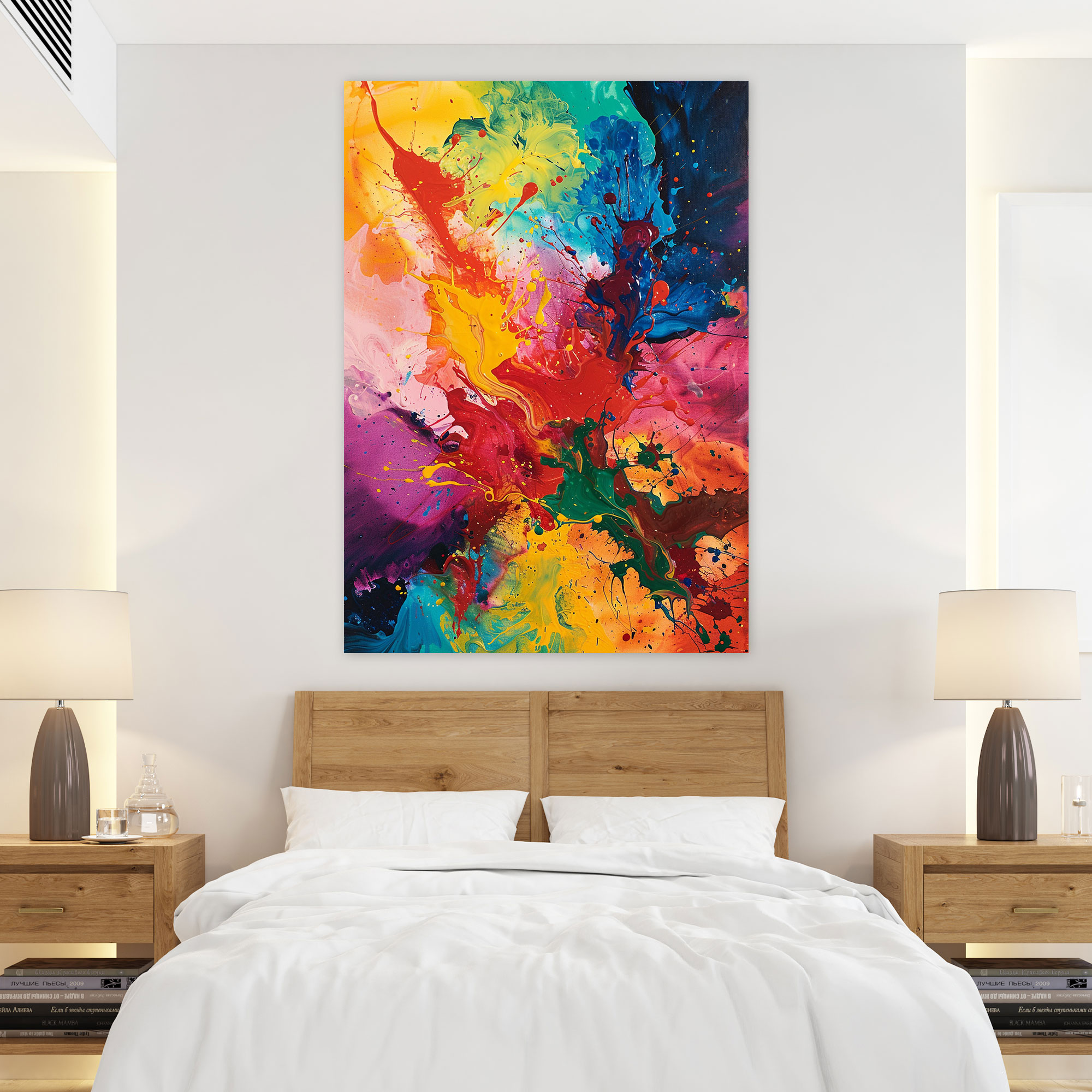 Action Painting Canvas Print - Abstract Color Splashes - Action Painting, Canvas Print, Wall Art, Home Decoration