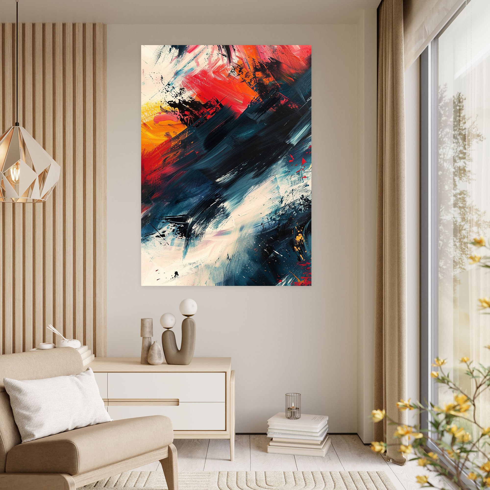 Action Painting Wall Art - Dynamic Brush Strokes - Action Painting, Action Painting, Canvas Print, Canvas Wall Art