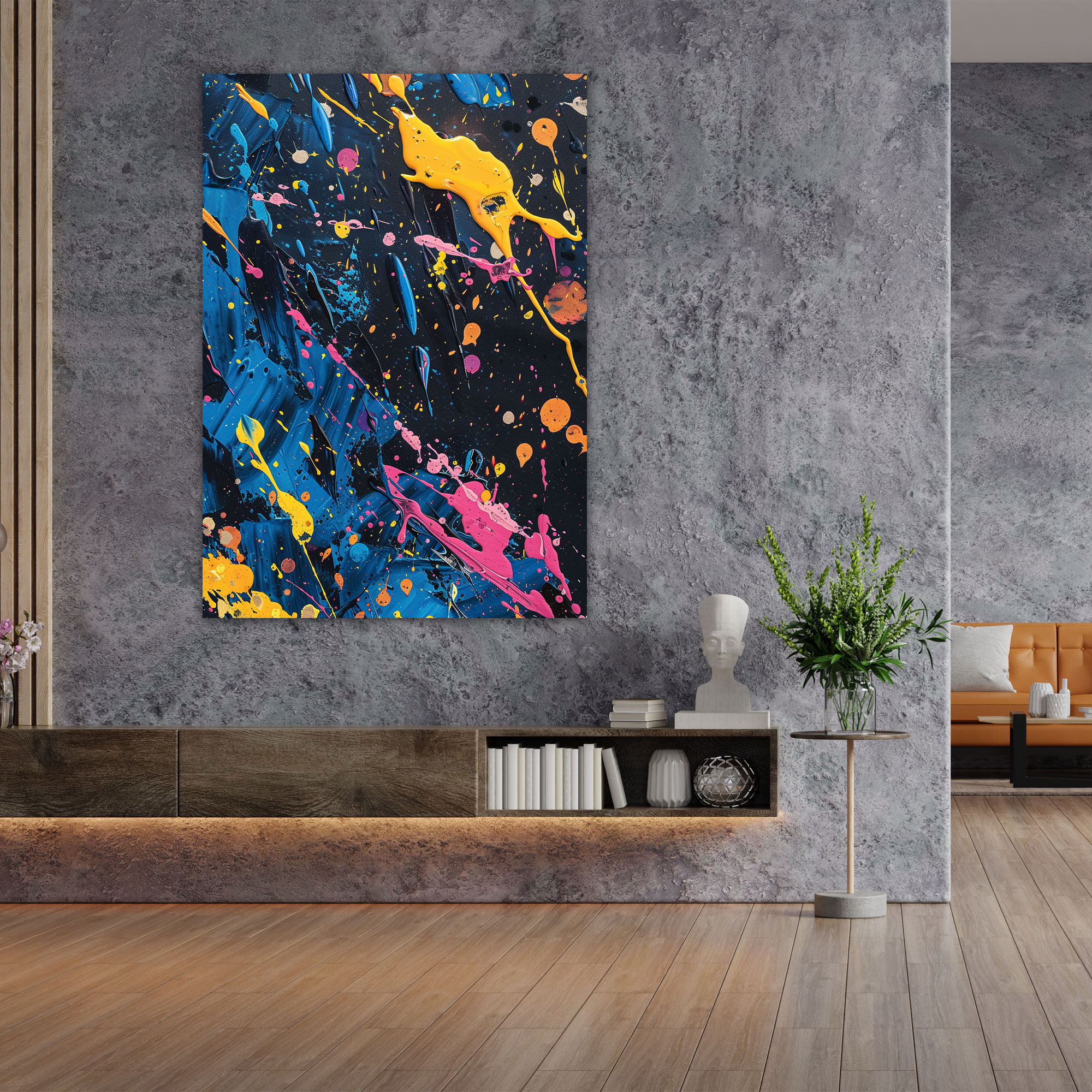 Action Painting Canvas Print - Abstract Splatters - Action Painting, Wall Decoration, Canvas Print, Home Decoration