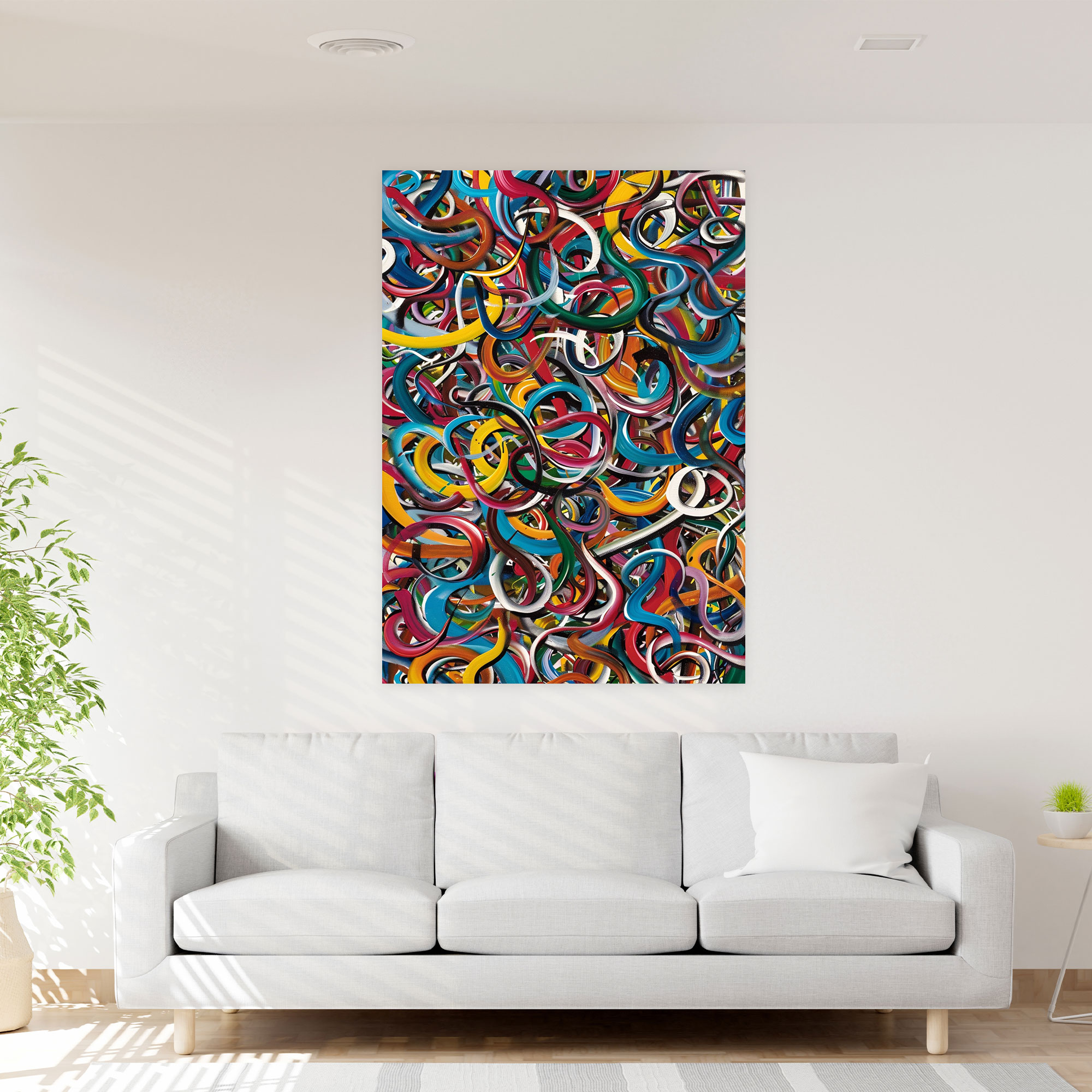 Action Painting Wall Art - Swirling Lines - Action Painting, Canvas Print, Canvas Wall Art, Wall Decoration