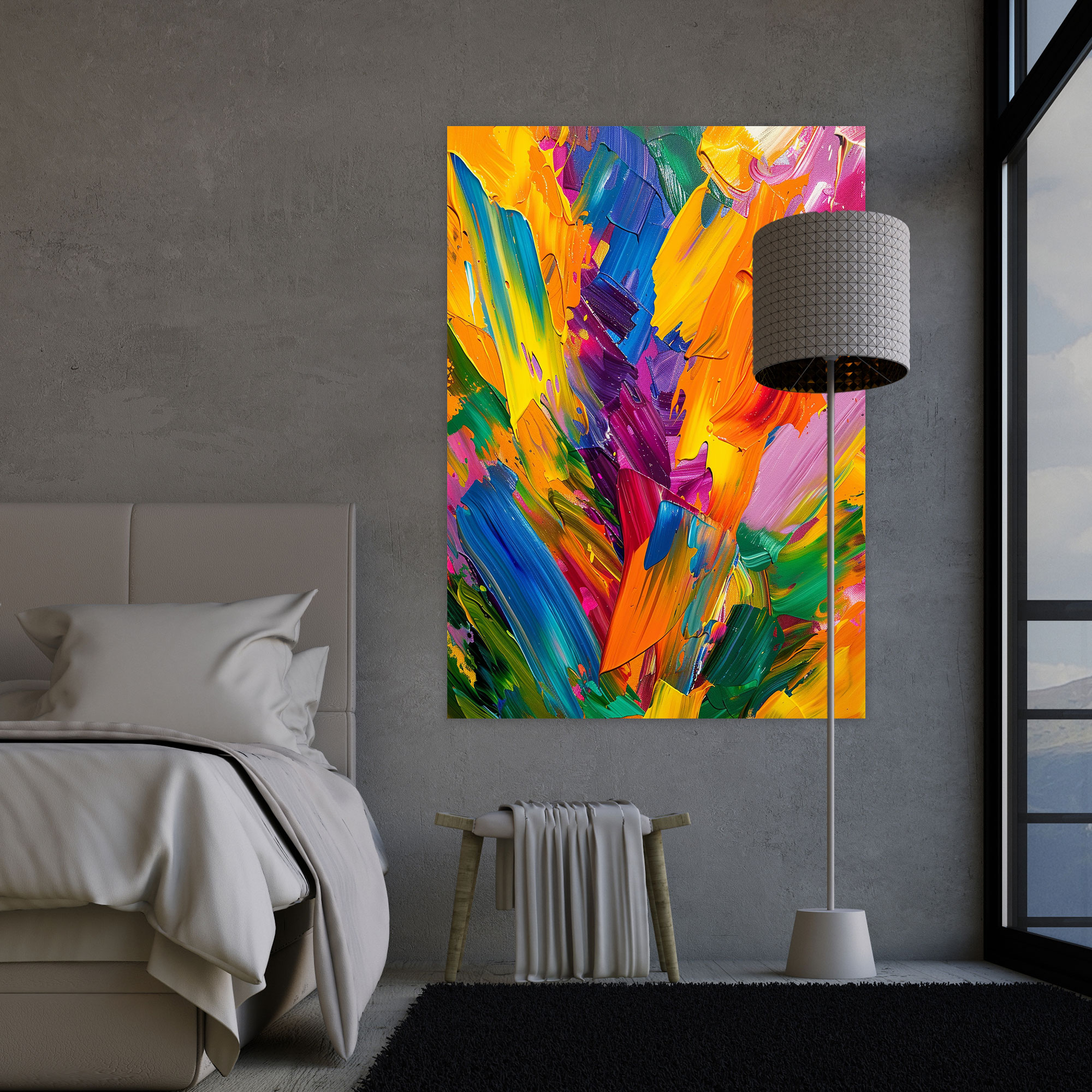 Action Painting Wall Art - Expressive Brushwork - Action Painting, Wall Art, Canvas, Canvas Wall Art