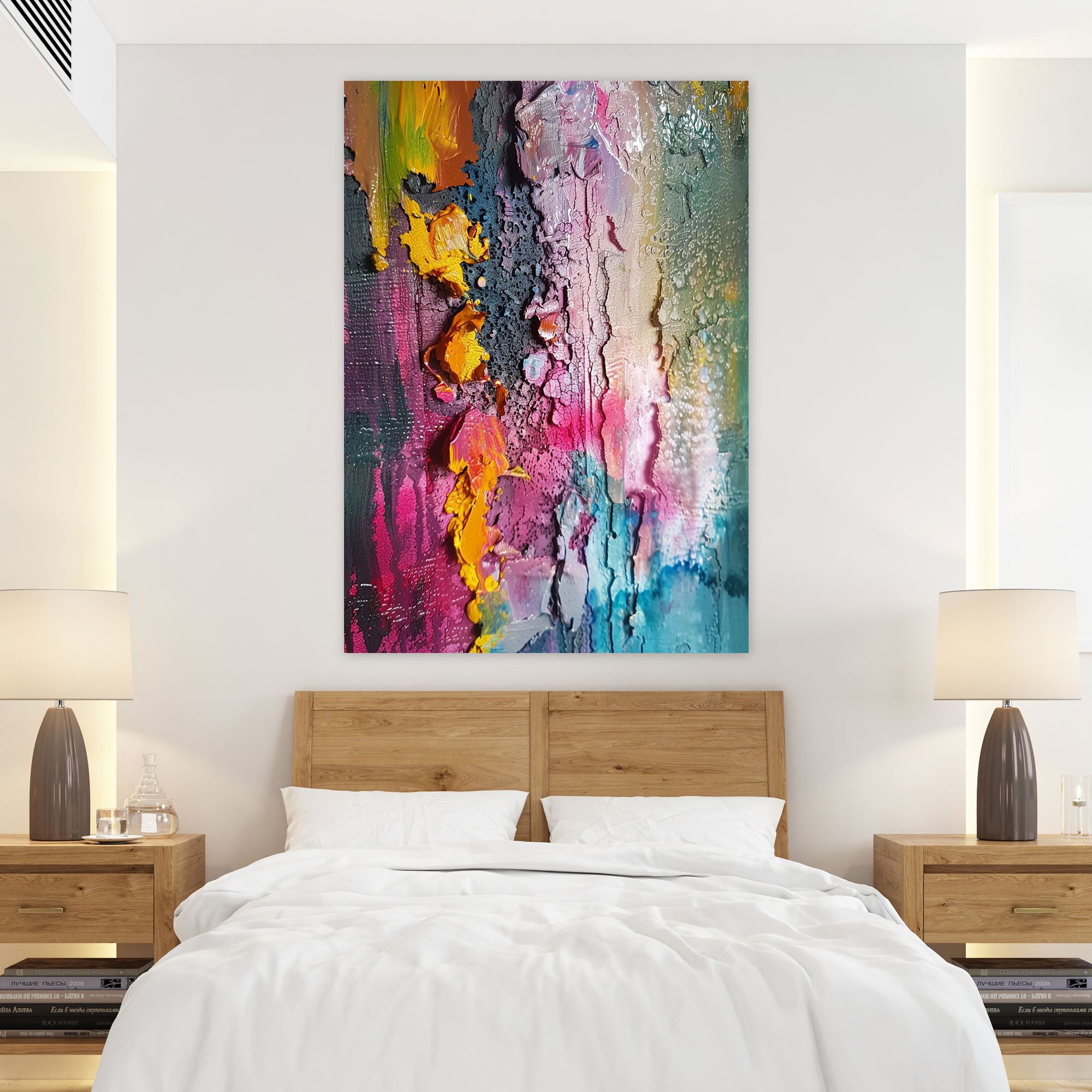 Action Painting Wall Decoration - Textured Layers - Action Painting, Canvas Wall Art, Canvas, Canvas Print