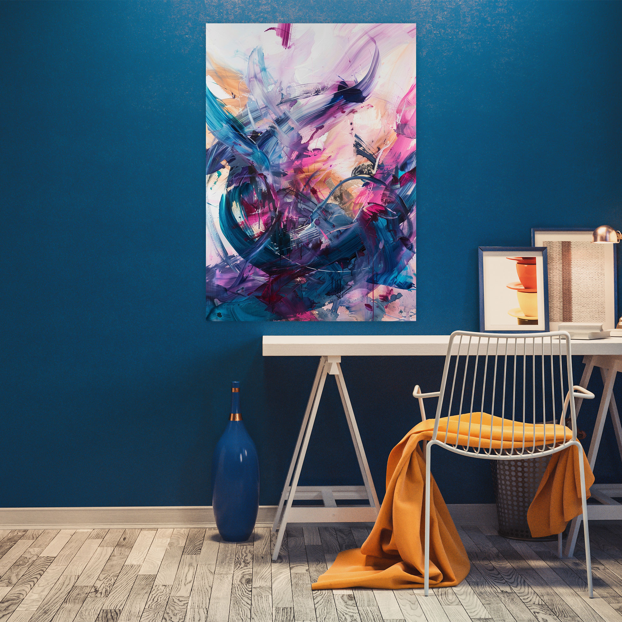 Dynamic Action Painting Wall Decoration - Action Painting, Canvas Print, Canvas Wall Art, Canvas
