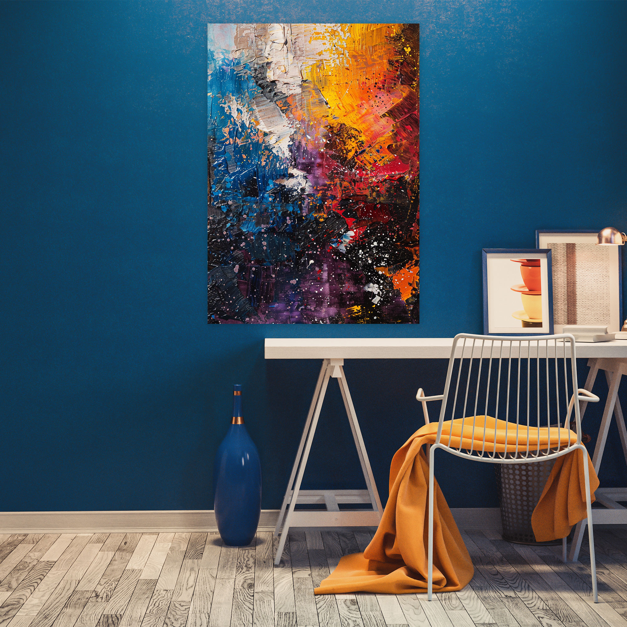 Layered Action Painting Canvas Print - Action Painting, Action Painting, Canvas Print, Canvas Wall Art