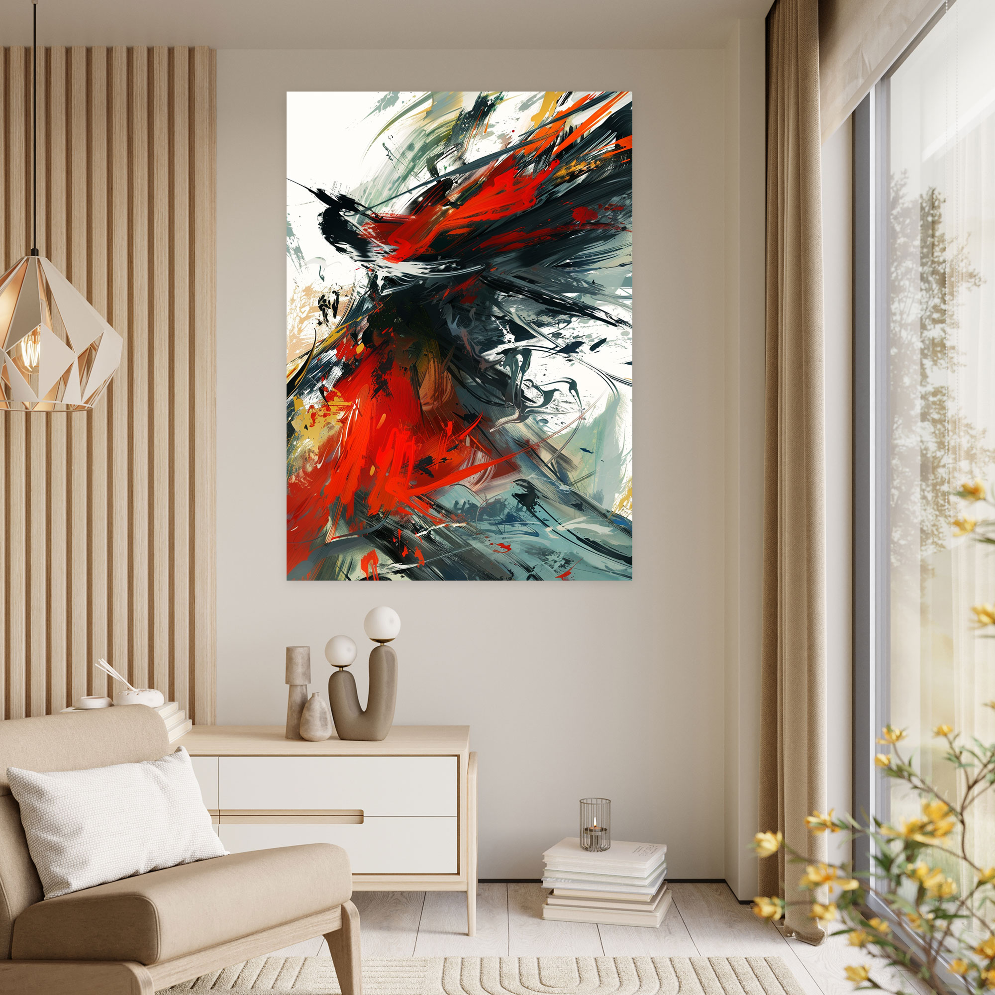 Playful Action Painting Wall Art - Action Painting, Action Painting, Canvas Wall Art, Home Decoration