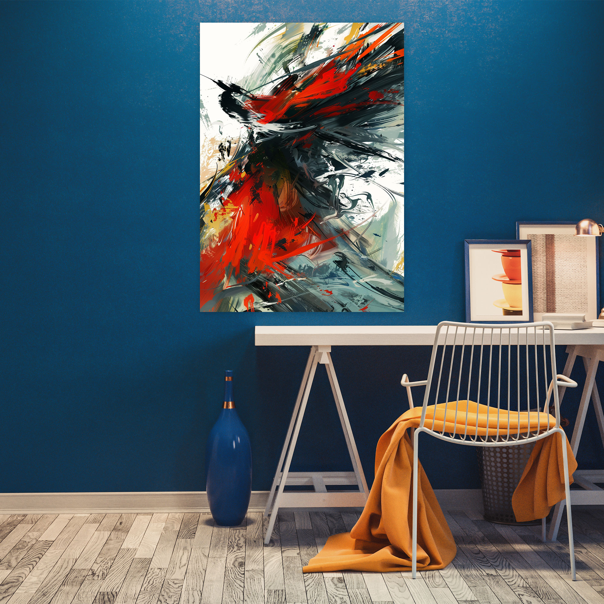 Playful Action Painting Wall Art - Action Painting, Action Painting, Canvas Wall Art, Home Decoration