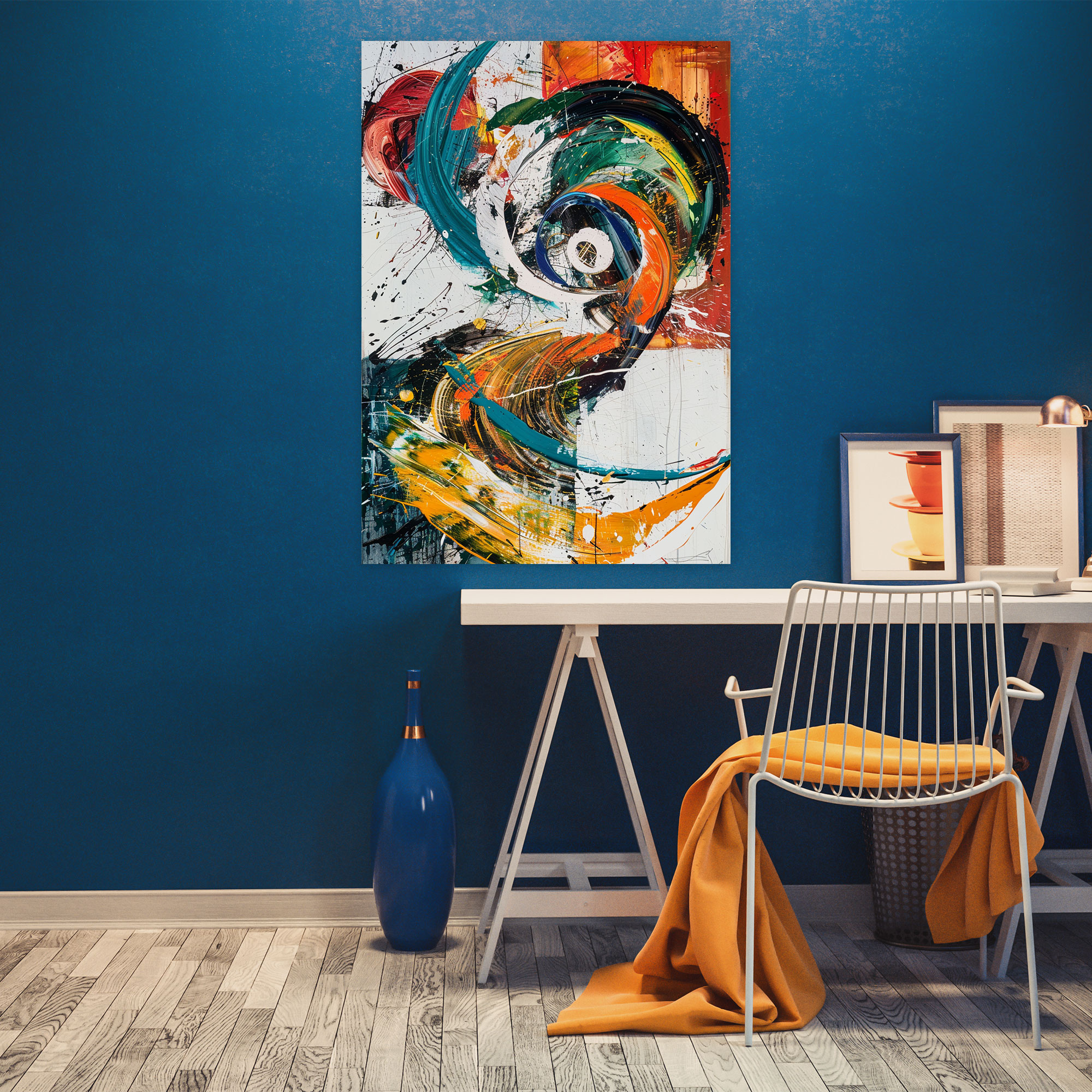 Swirling Movement Wall Art - Action Painting, Canvas, Home Decoration, Wall Art