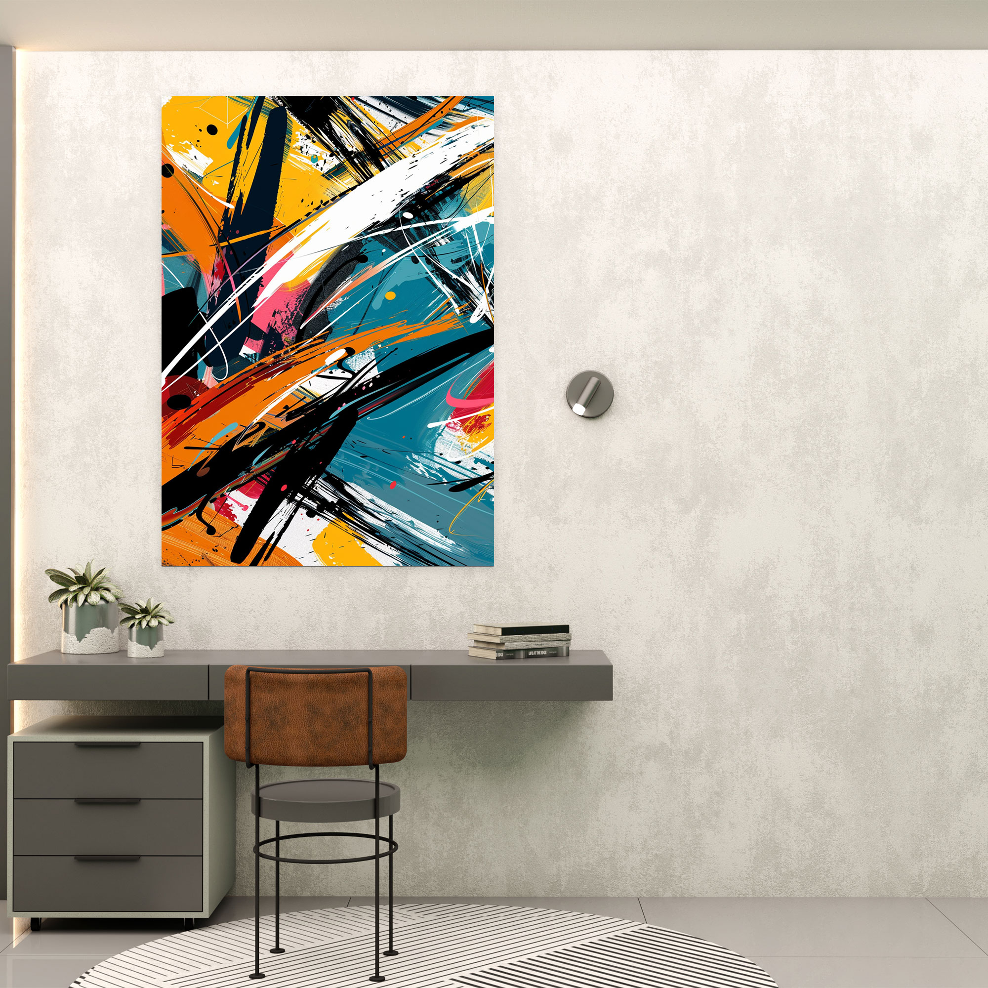 Dynamic Abstract Canvas Print - Action Painting, Home Decoration, Canvas Wall Art, Wall Art