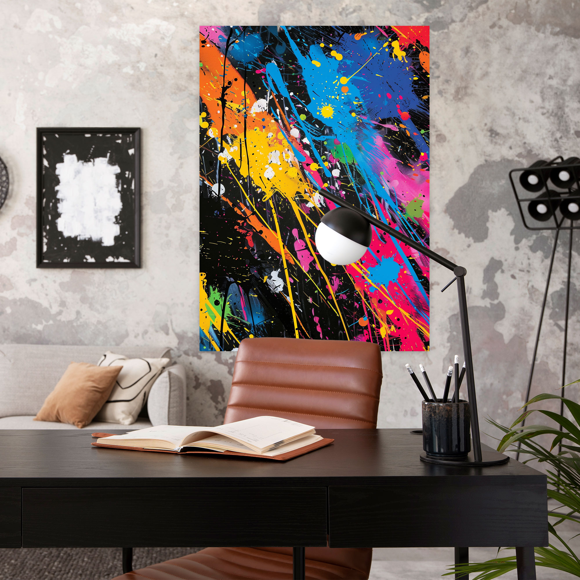 Action Painting Canvas Print - Colorful Splatter Design - Action Painting, Wall Art, Home Decoration, Wall Decoration