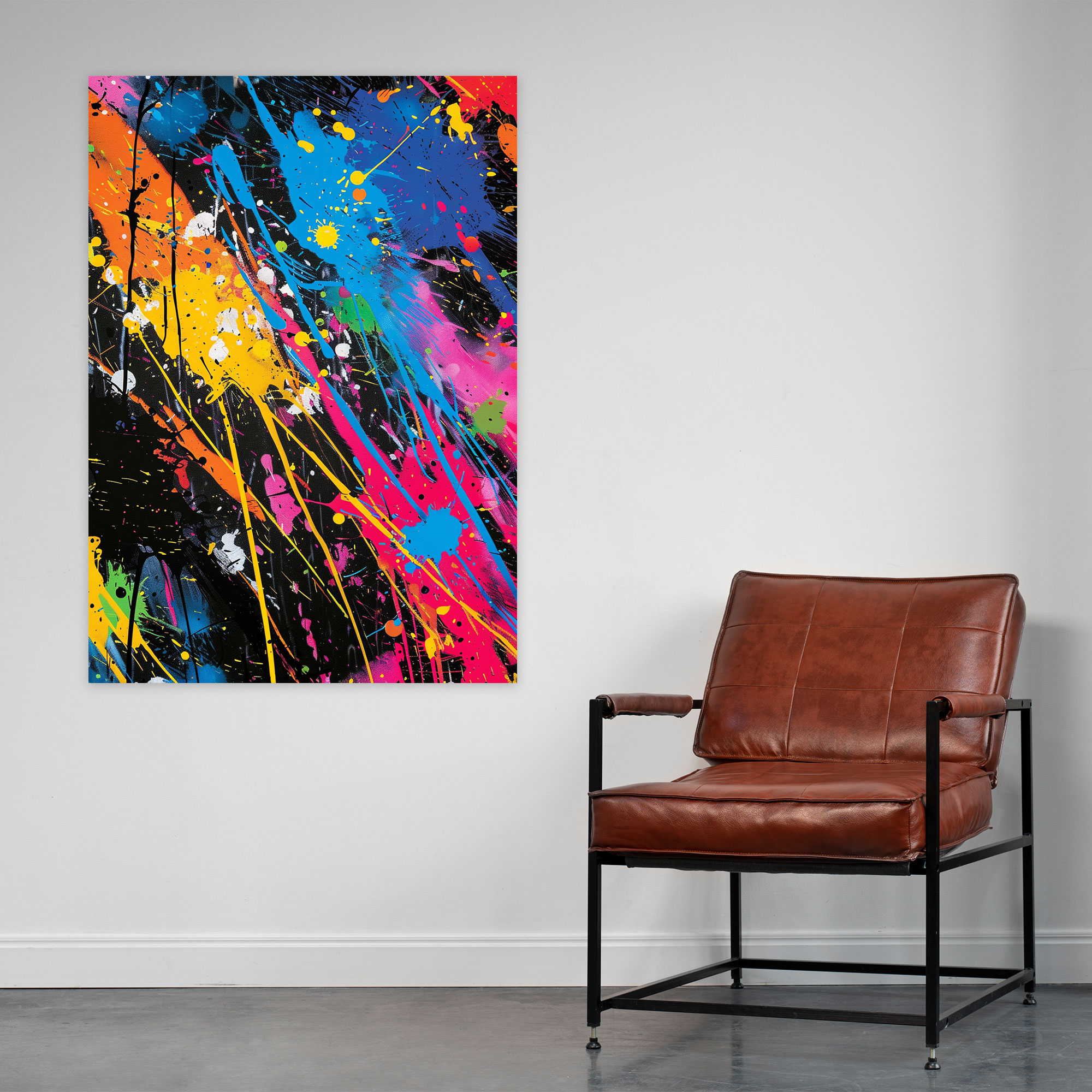 Action Painting Canvas Print - Colorful Splatter Design - Action Painting, Wall Art, Home Decoration, Wall Decoration