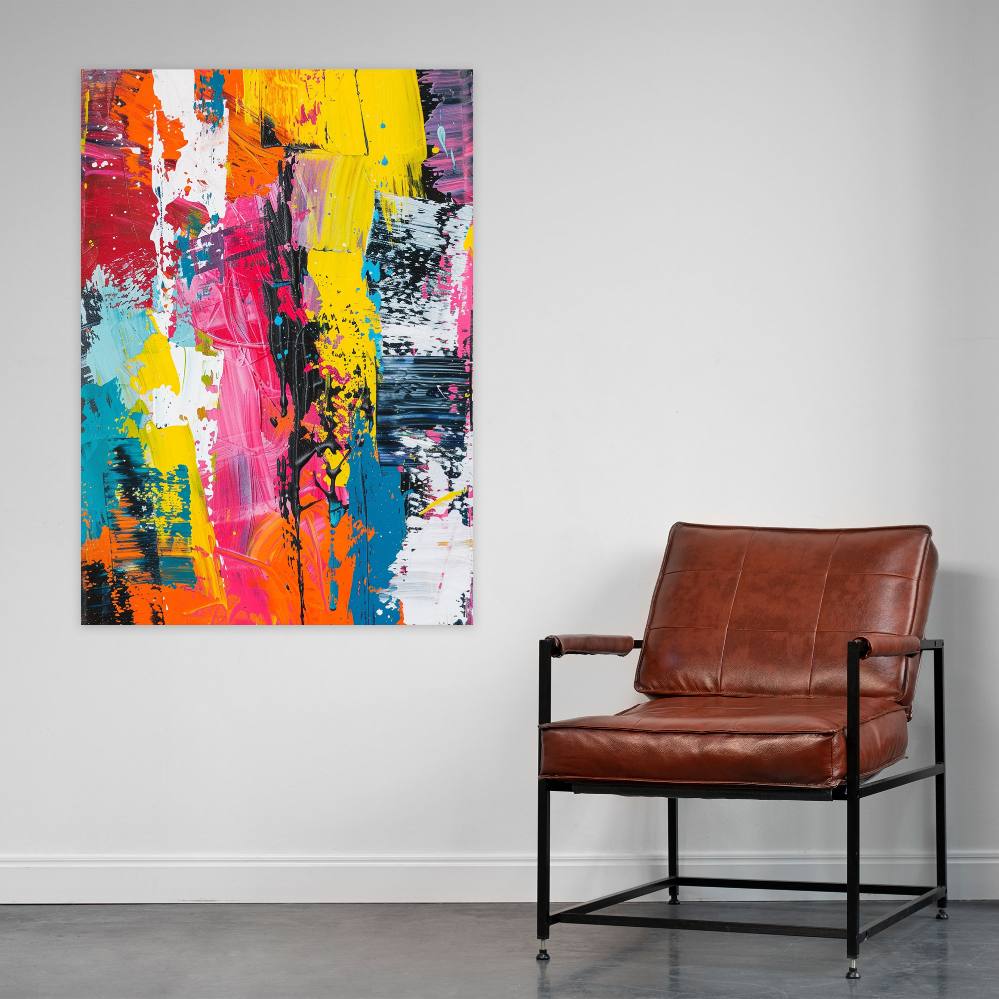 Action Painting Wall Art - Bold Brush Strokes Design - Action Painting, Wall Art, Canvas Wall Art, Wall Decoration