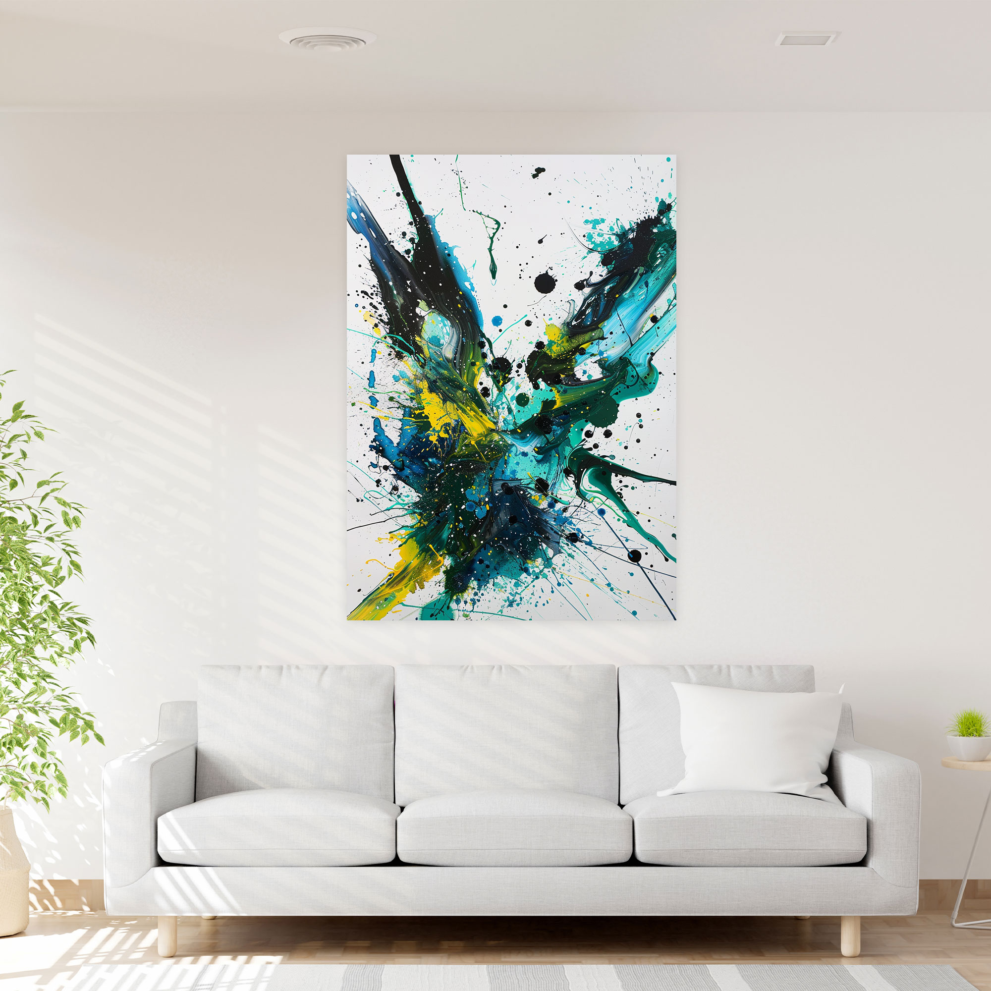 Action Painting Wall Decoration - Dynamic Movement Design - Action Painting, Canvas, Canvas Wall Art, Wall Decoration