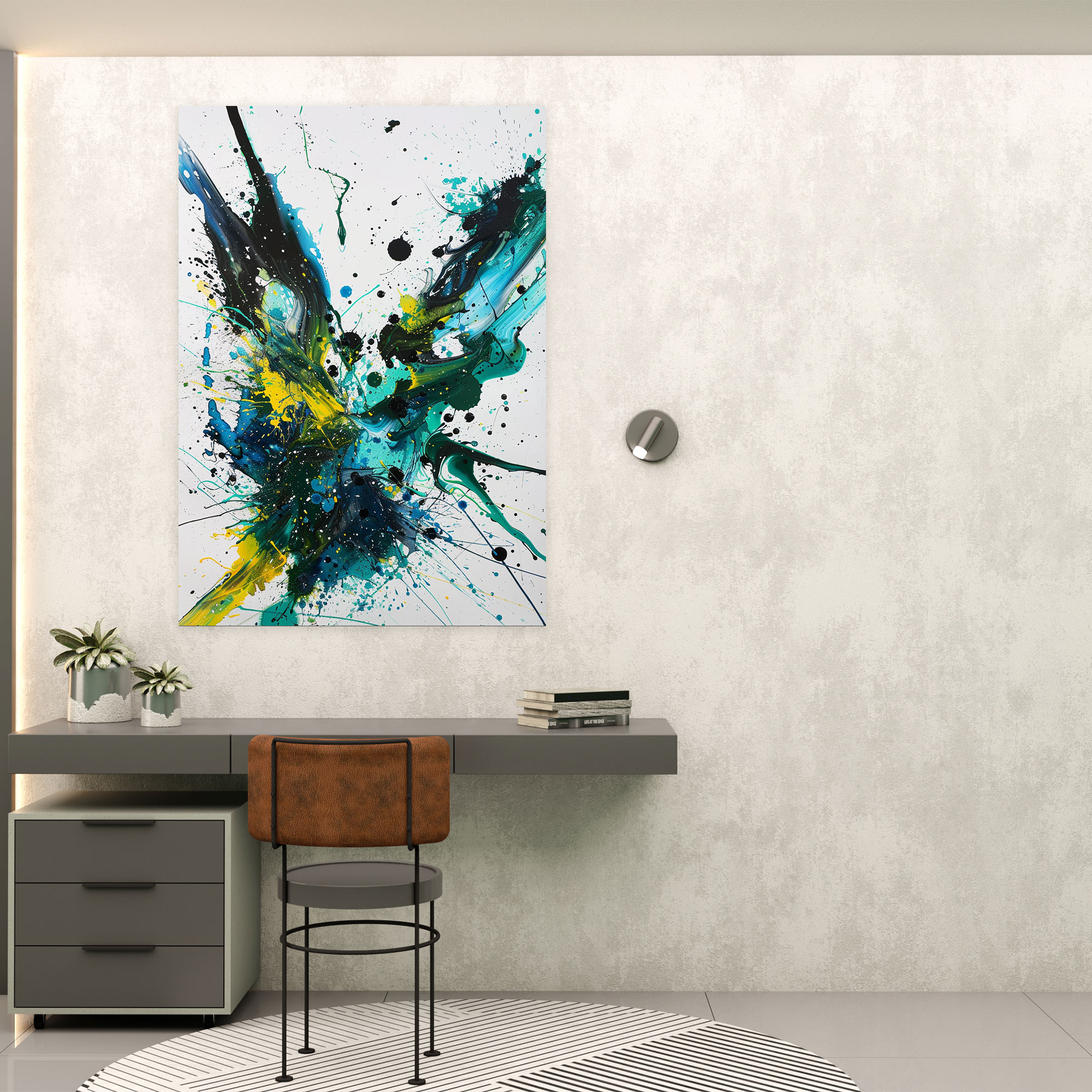 Action Painting Wall Decoration - Dynamic Movement Design - Action Painting, Canvas, Canvas Wall Art, Wall Decoration