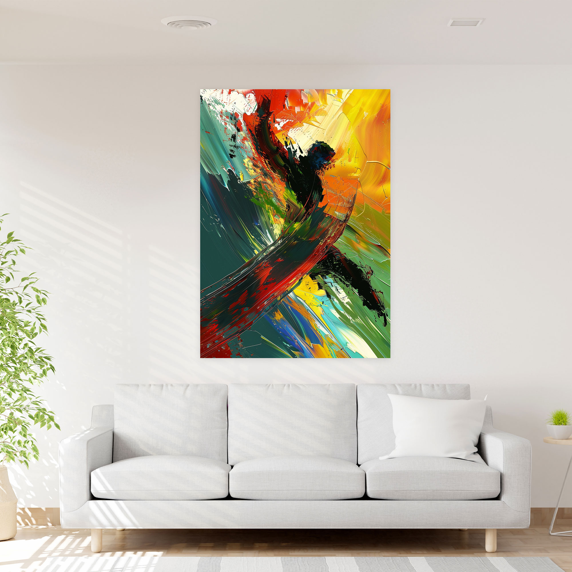 Dynamic Action Painting Wall Art - Action Painting, Home Decoration, Canvas, Wall Decoration