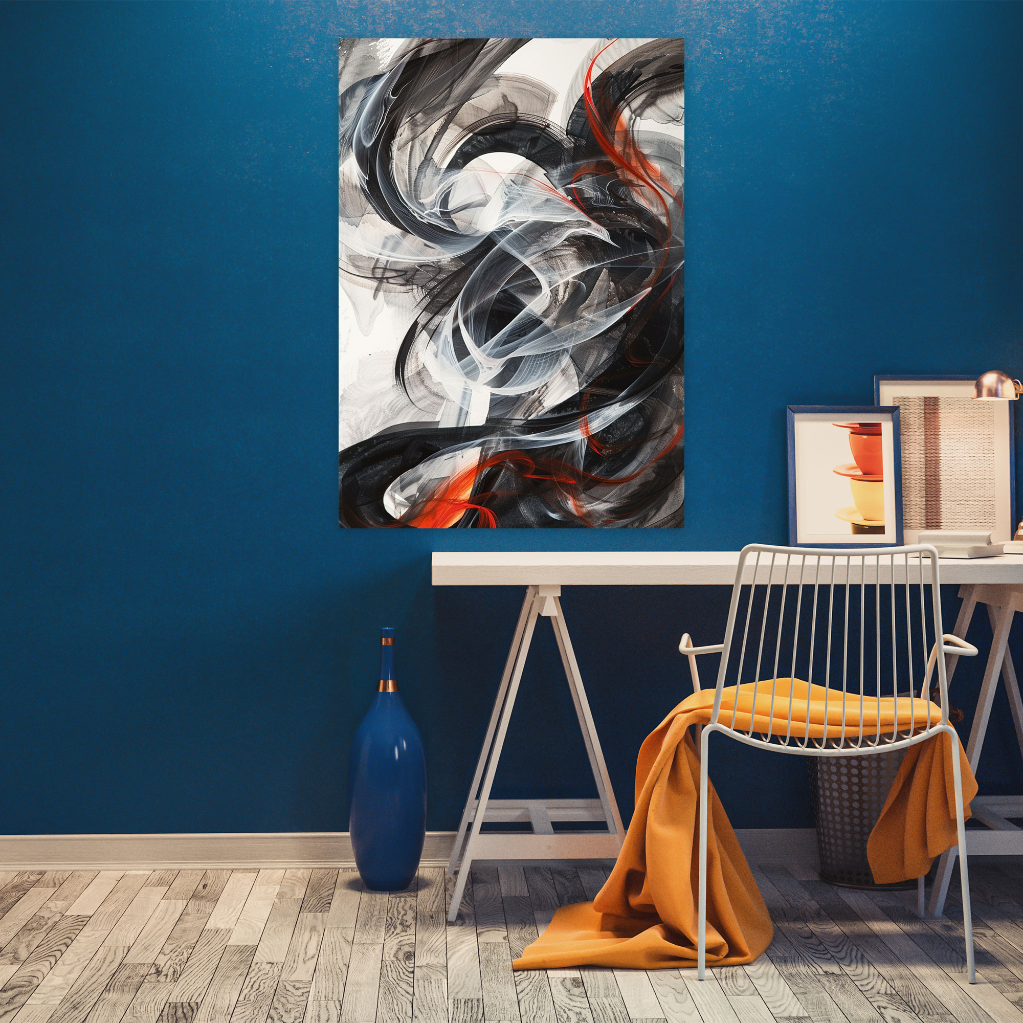 Expressive Action Painting Canvas Print - Action Painting, Wall Decoration, Home Decoration, Action Painting