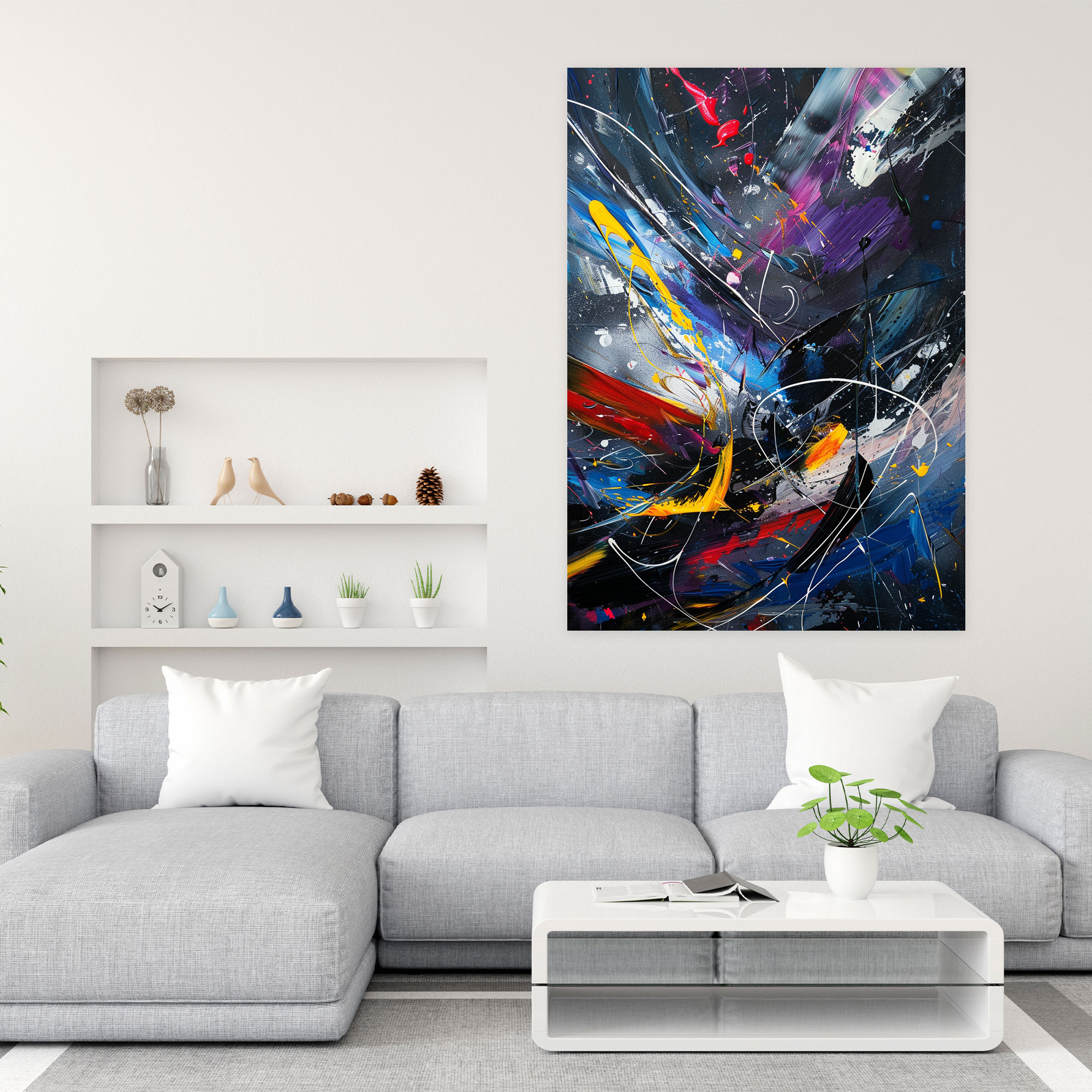 Expressive Action Painting Canvas Print - Action Painting, Canvas, Action Painting, Home Decoration