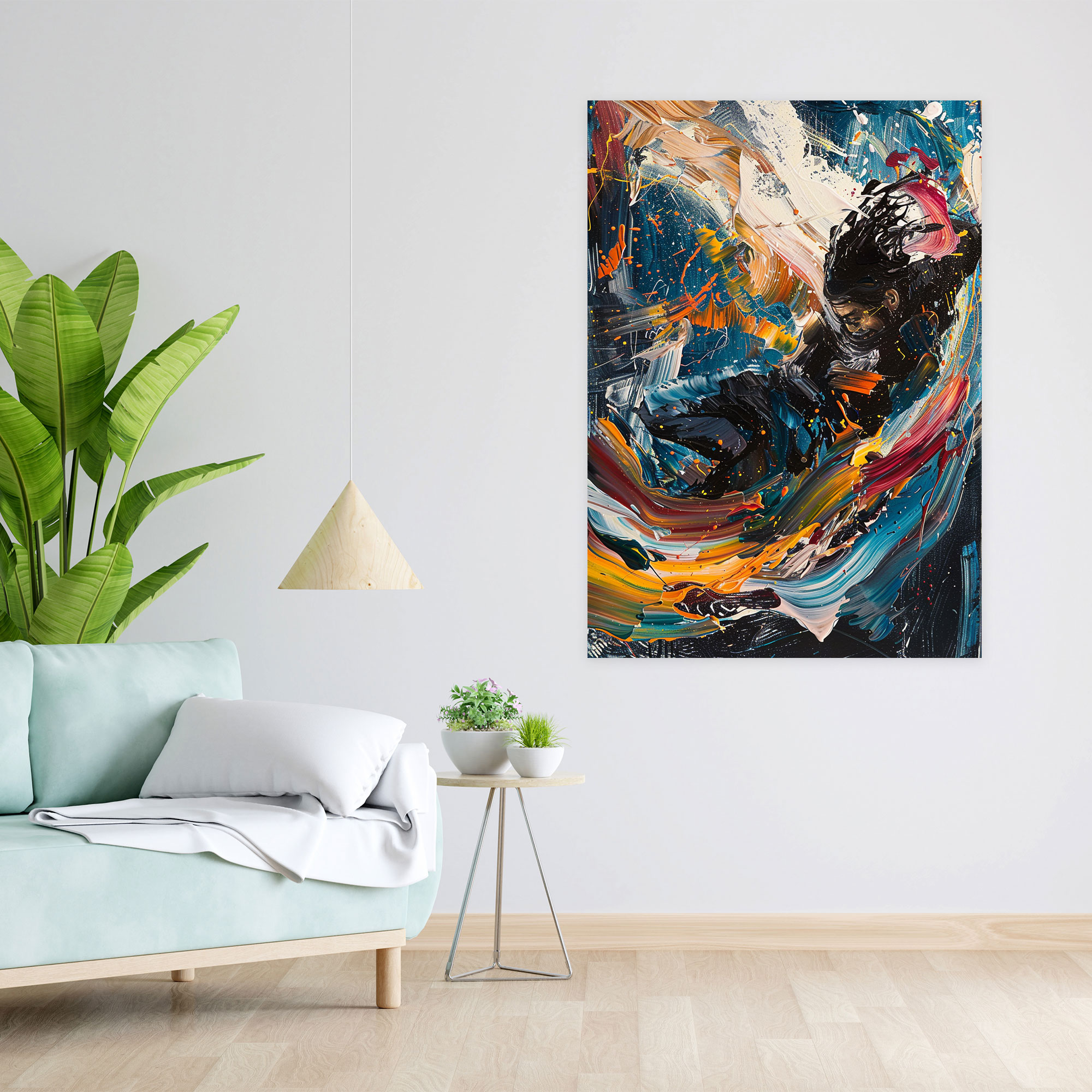 Bold Action Painting Wall Art - Action Painting, Canvas Wall Art, Home Decoration, Canvas
