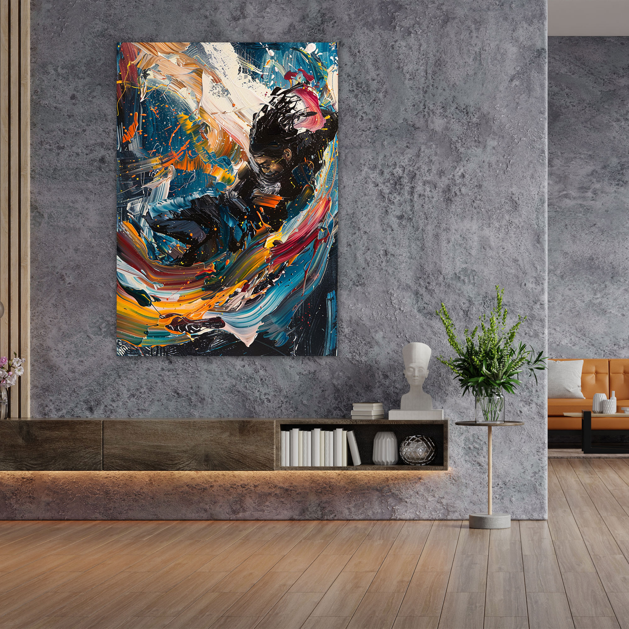 Bold Action Painting Wall Art - Action Painting, Canvas Wall Art, Home Decoration, Canvas
