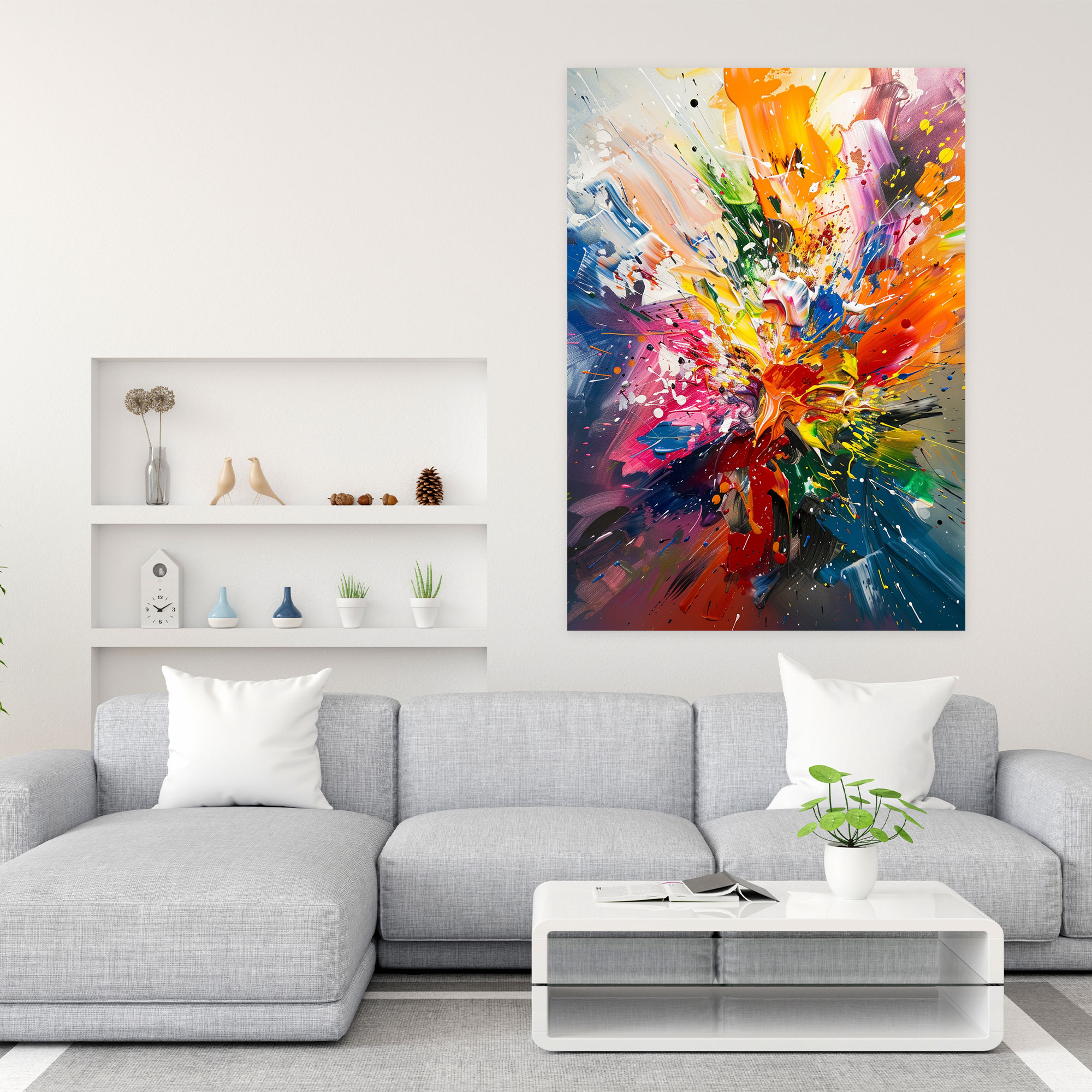 Spontaneous Action Painting Canvas Print - Action Painting, Wall Art, Canvas Print, Action Painting