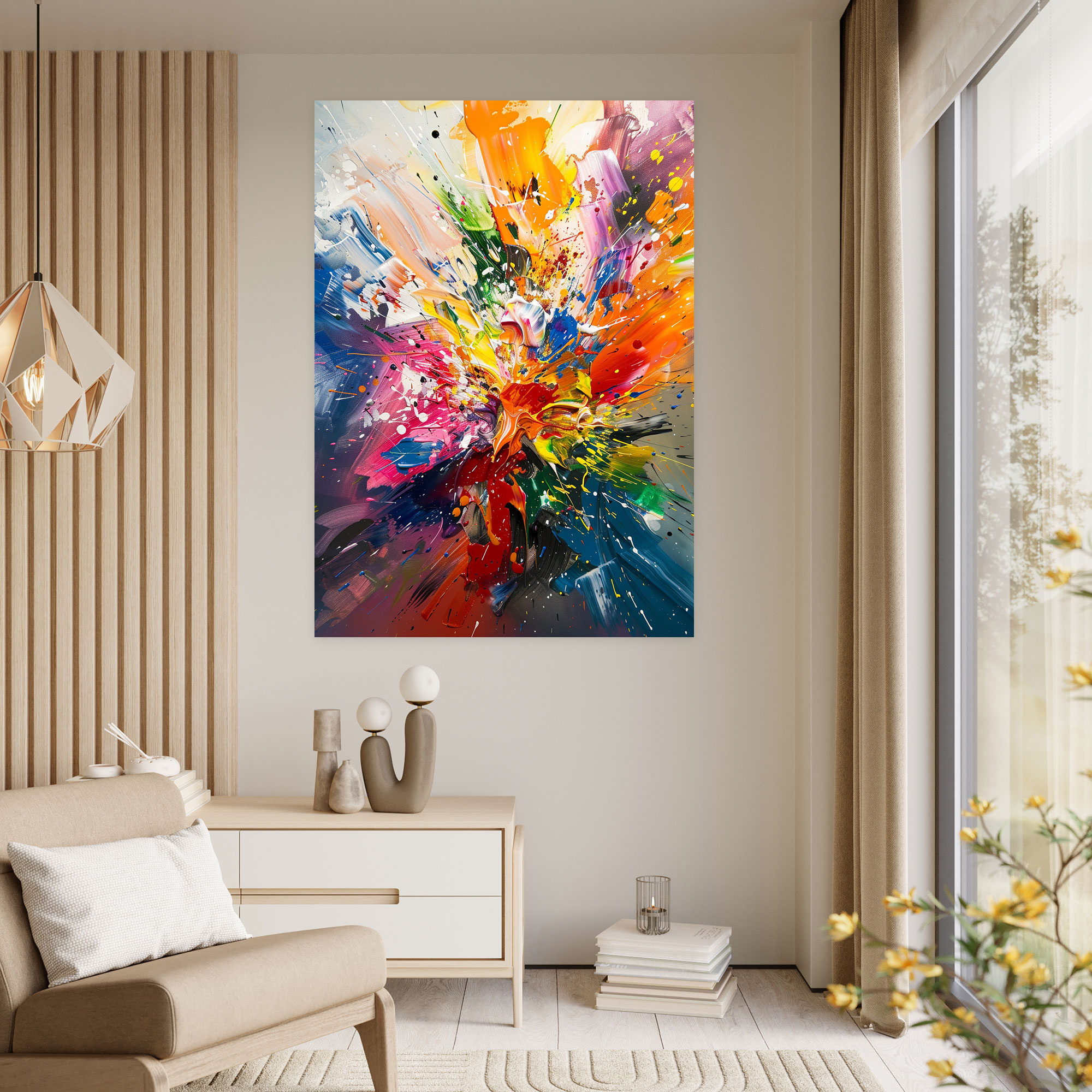 Spontaneous Action Painting Canvas Print - Action Painting, Wall Art, Canvas Print, Action Painting