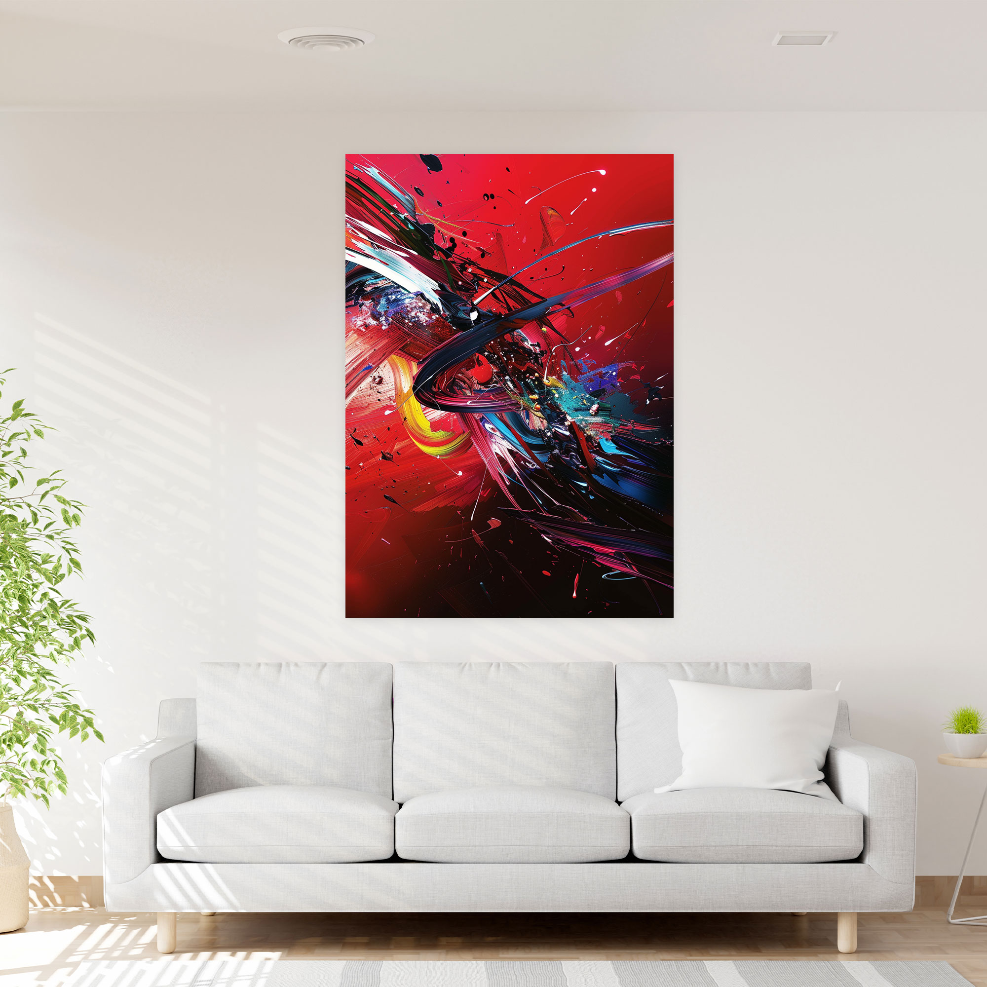 Powerful Action Painting Wall Decoration - Action Painting, Canvas, Canvas Wall Art, Home Decoration